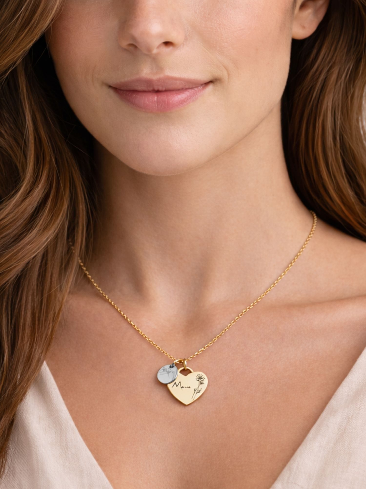 BS Schmuckdesign Kette mit Anhänger mit Gravur Damen Halskette personalisie günstig online kaufen