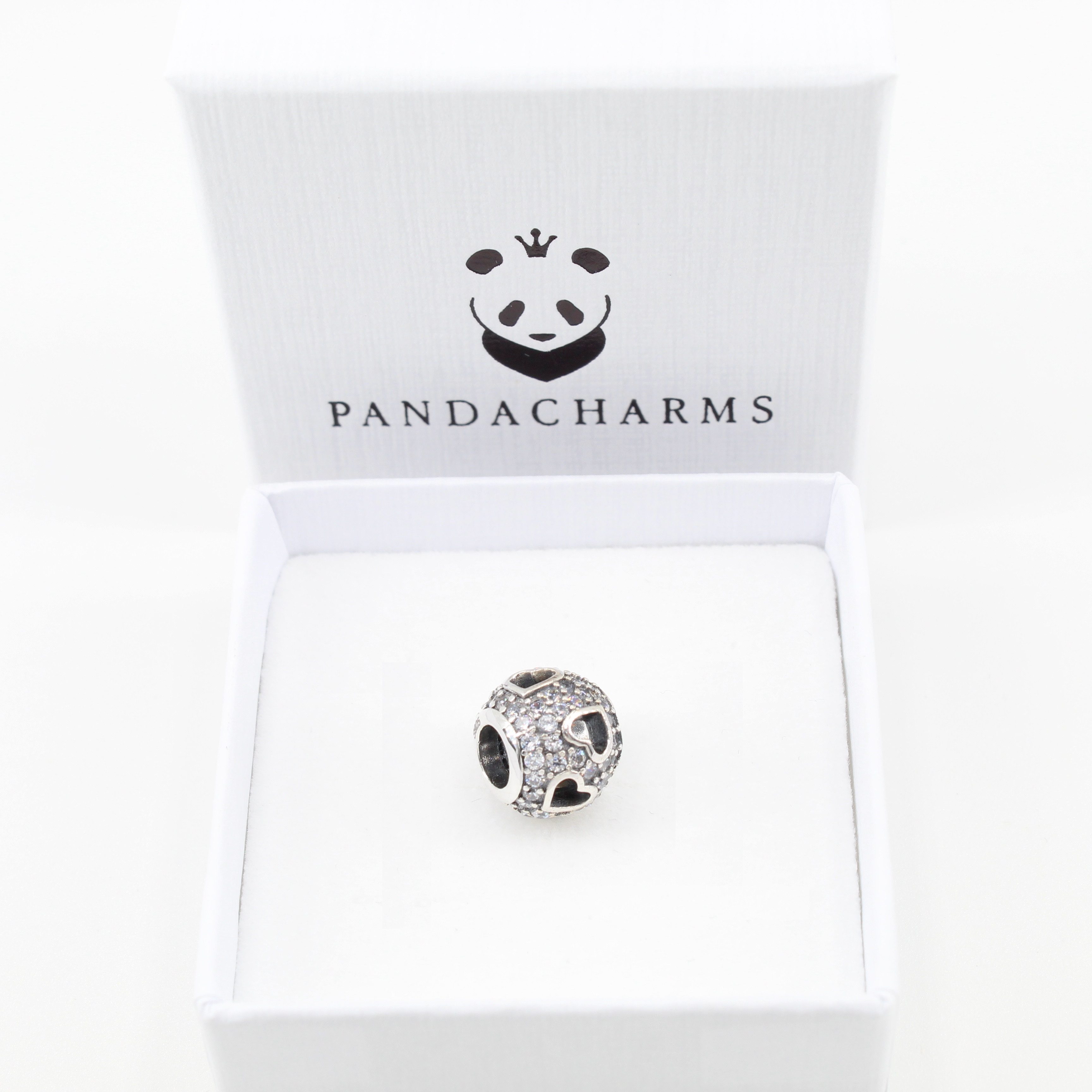 PANDACHARMS Bead Durchbrochene Herzen Pavé Charm für Armband, 925er Silber, günstig online kaufen