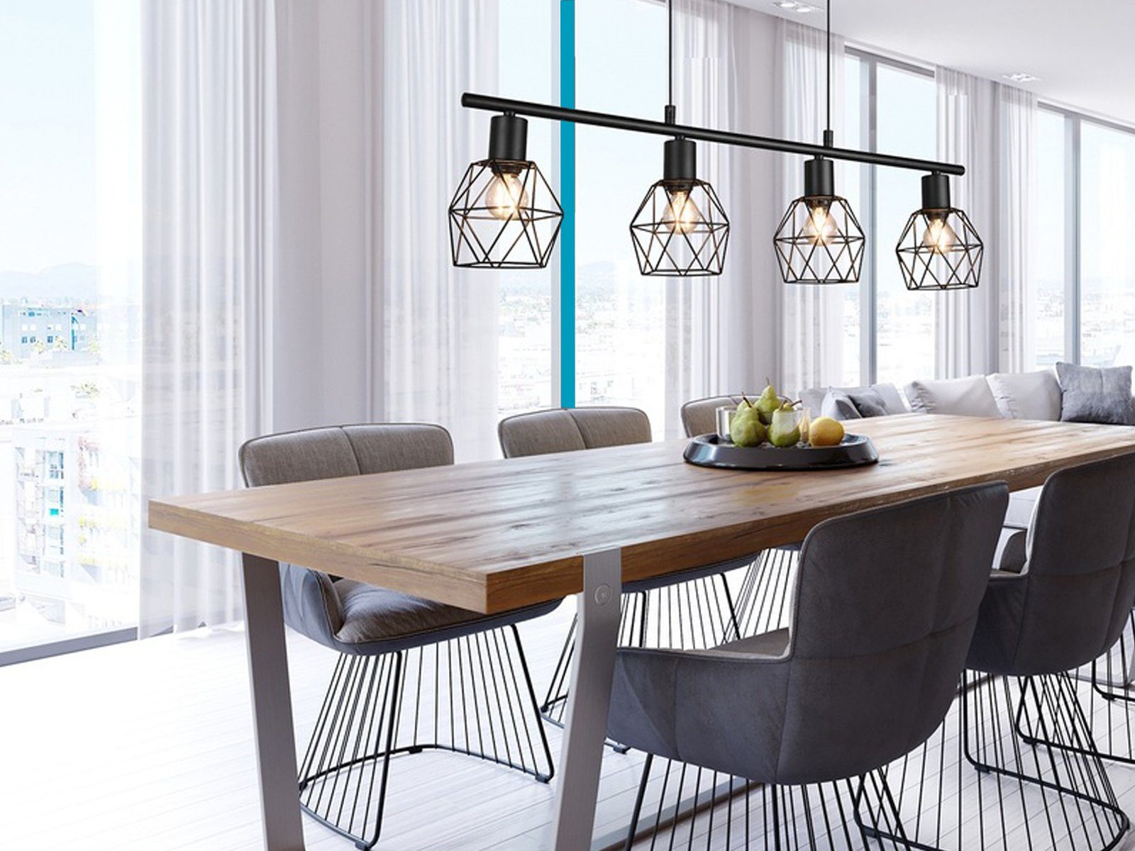 meineWunschleuchte Pendelleuchte, ohne Leuchtmittel, Industriedesign mehrfl günstig online kaufen