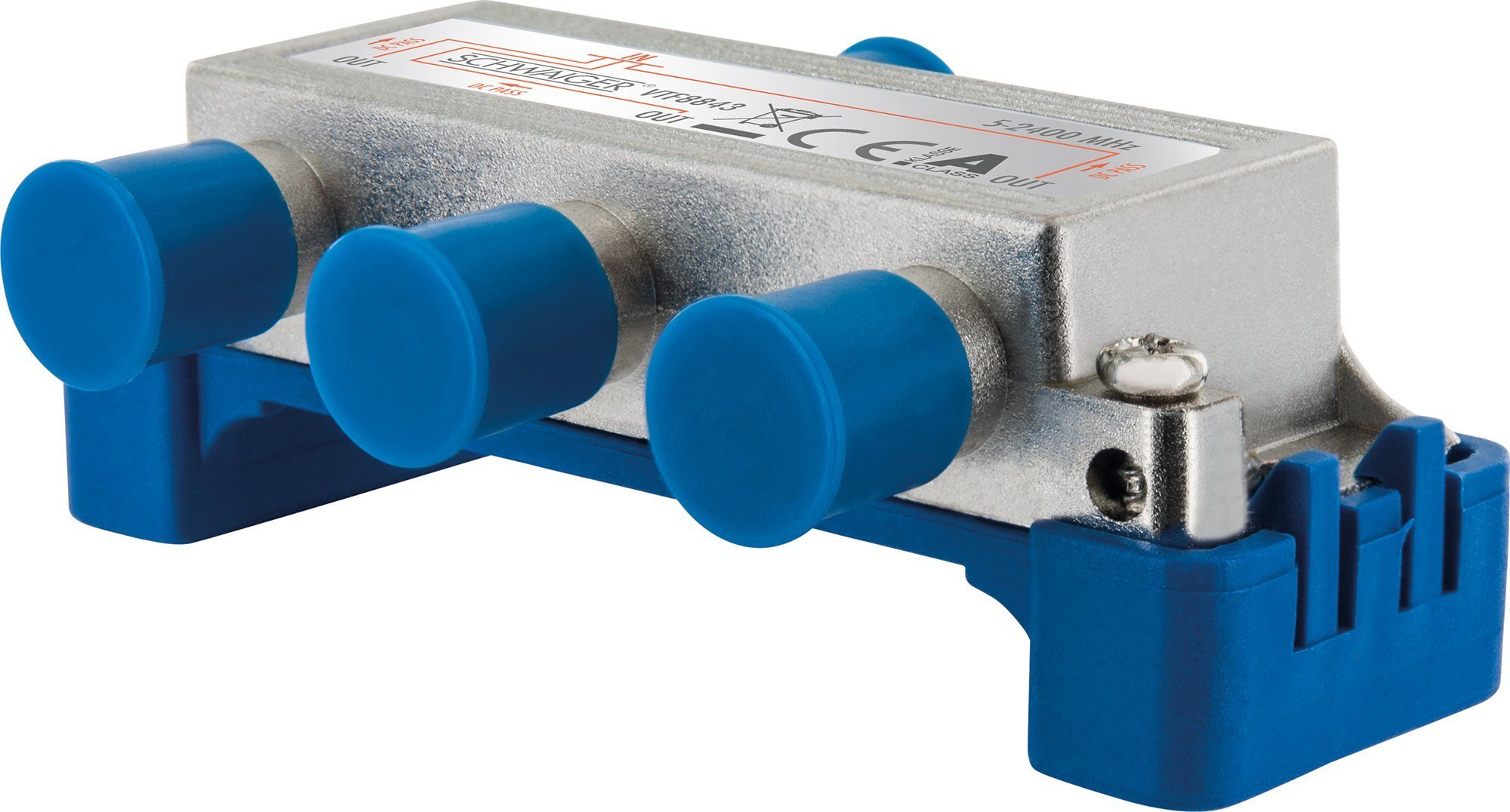 Schwaiger SAT-Verteiler VTF8843 241 (verteilt ein Signal auf drei Teilnehmer), für Kabel-, Antennen- und Satellitenanlagen