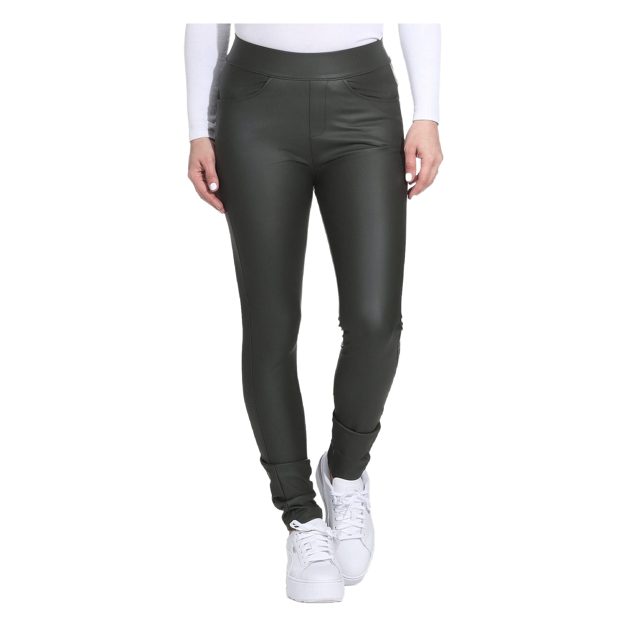 Aurela Damenmode Lederhose Damen Leder Leggings gefüttert mit elastischem B günstig online kaufen