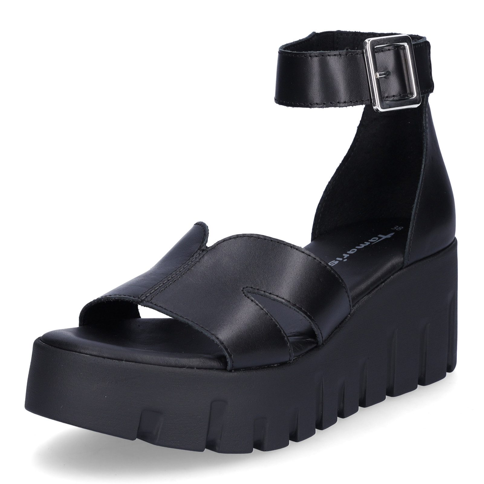 Tamaris Tamaris Damen Plateau Sandalette schwarz Sandale