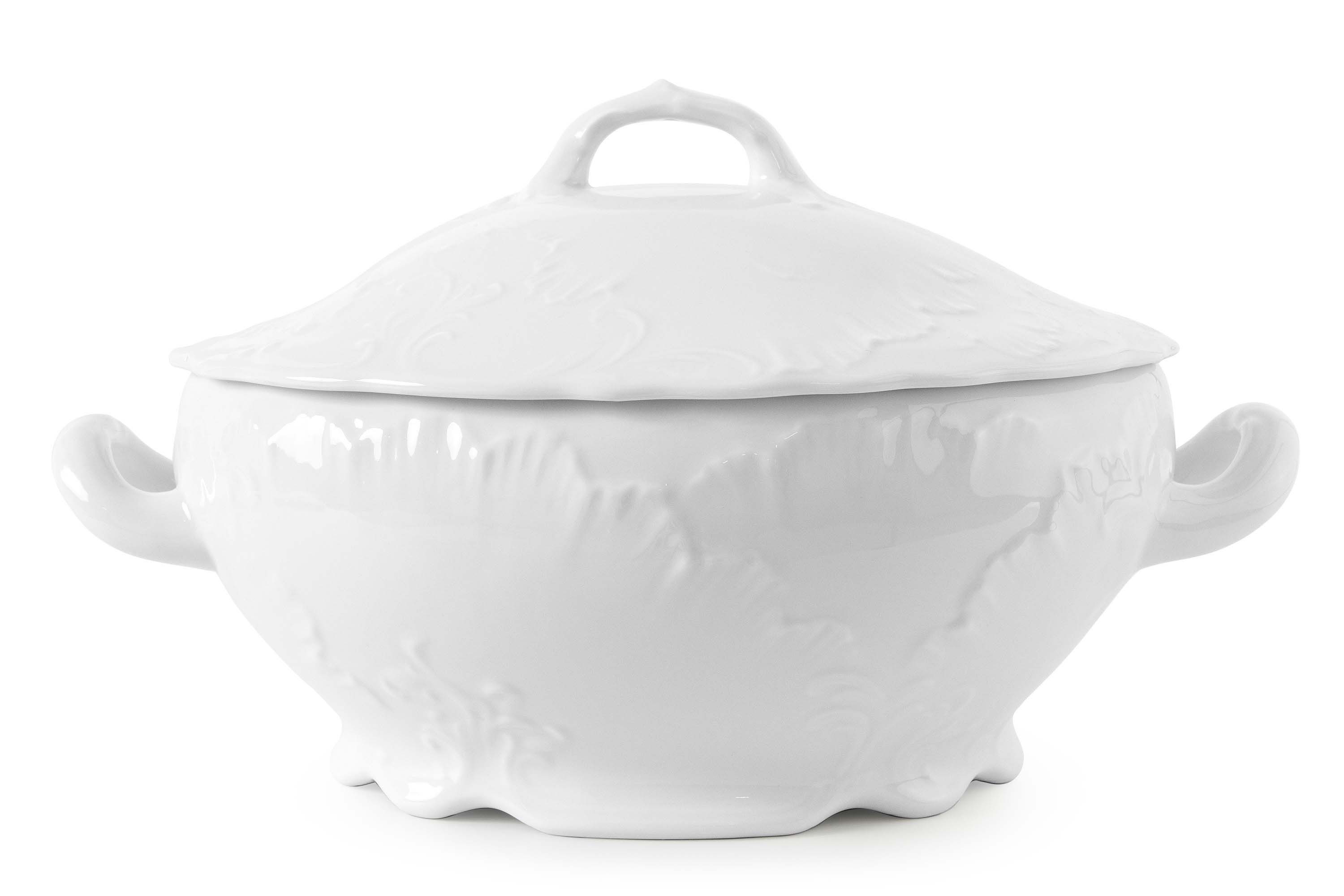 KONSIMO® Schüssel CMIELOW ROCOCO Suppenschüssel, Suppenterrine, Porzellan, mit Deckel, Hochwertiges Premium-Porzellan, zeitloses Design