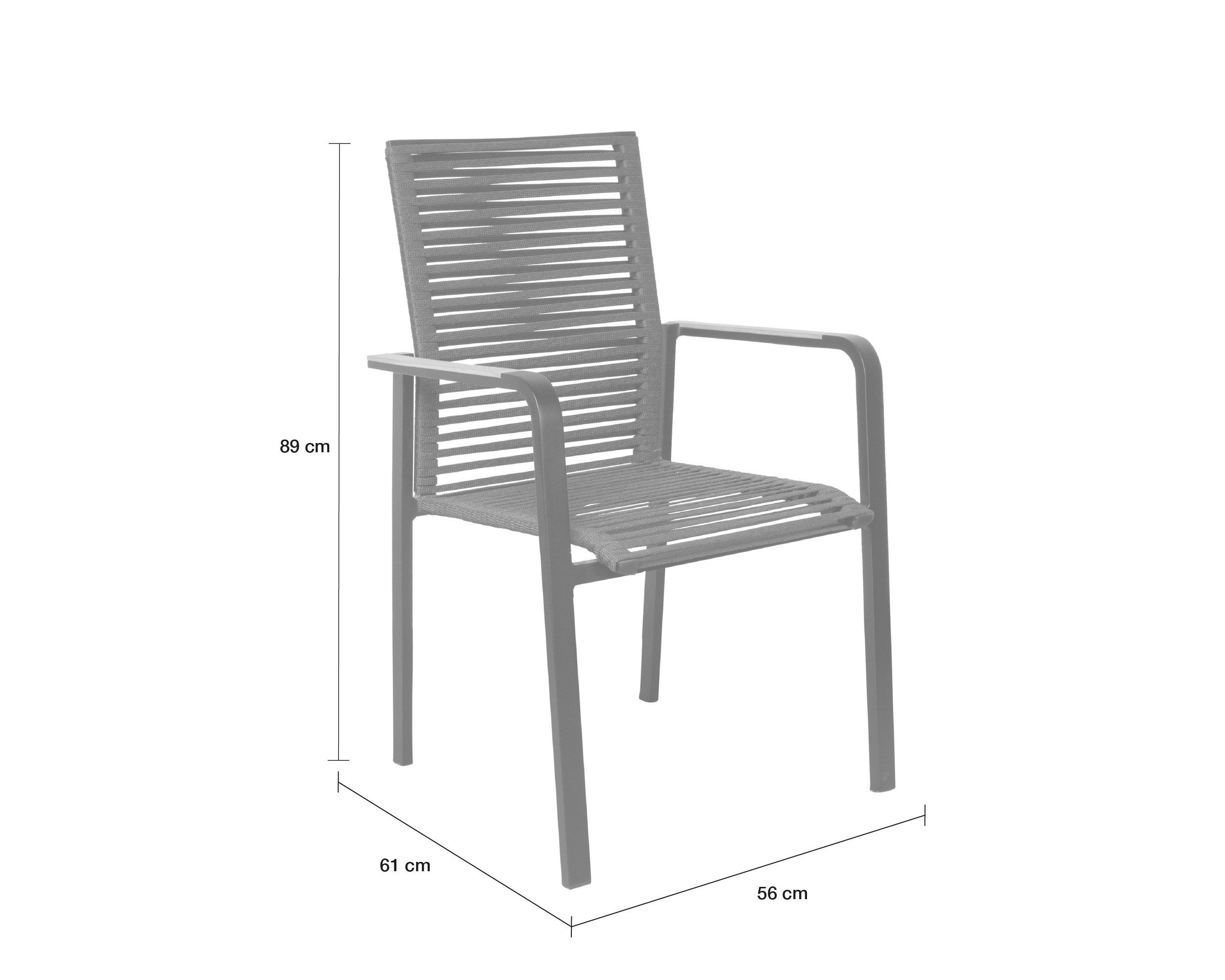 LC Garden Rattanstuhl LC Garden »Toronto« Stapelstuhl Rope schwarz Rope-Geflecht stapelbar (1 St)
