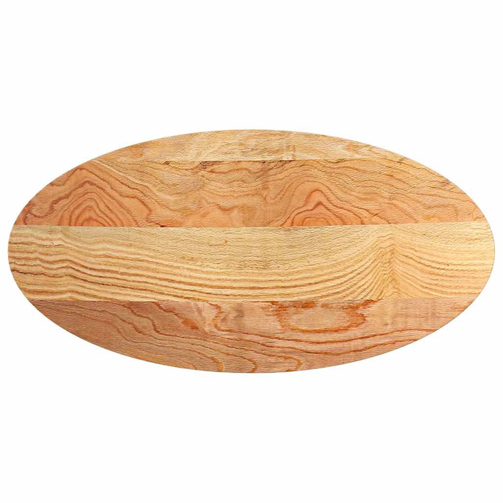 vidaXL Tischplatte Tischplatte Hellbraun 120x60x2 cm Massivholz Eiche Oval (1 St)