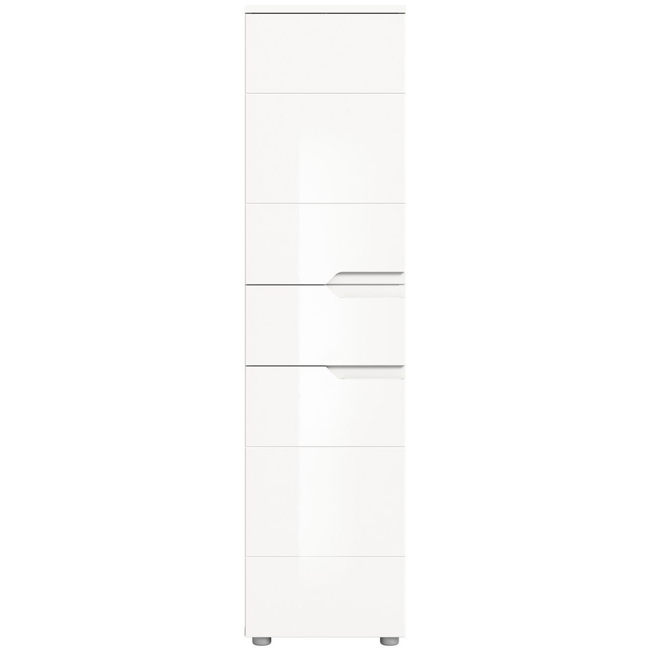 xonox.home Hochschrank Weiß Hochglanz Softclose Melamin Modern 38x151x34 cm