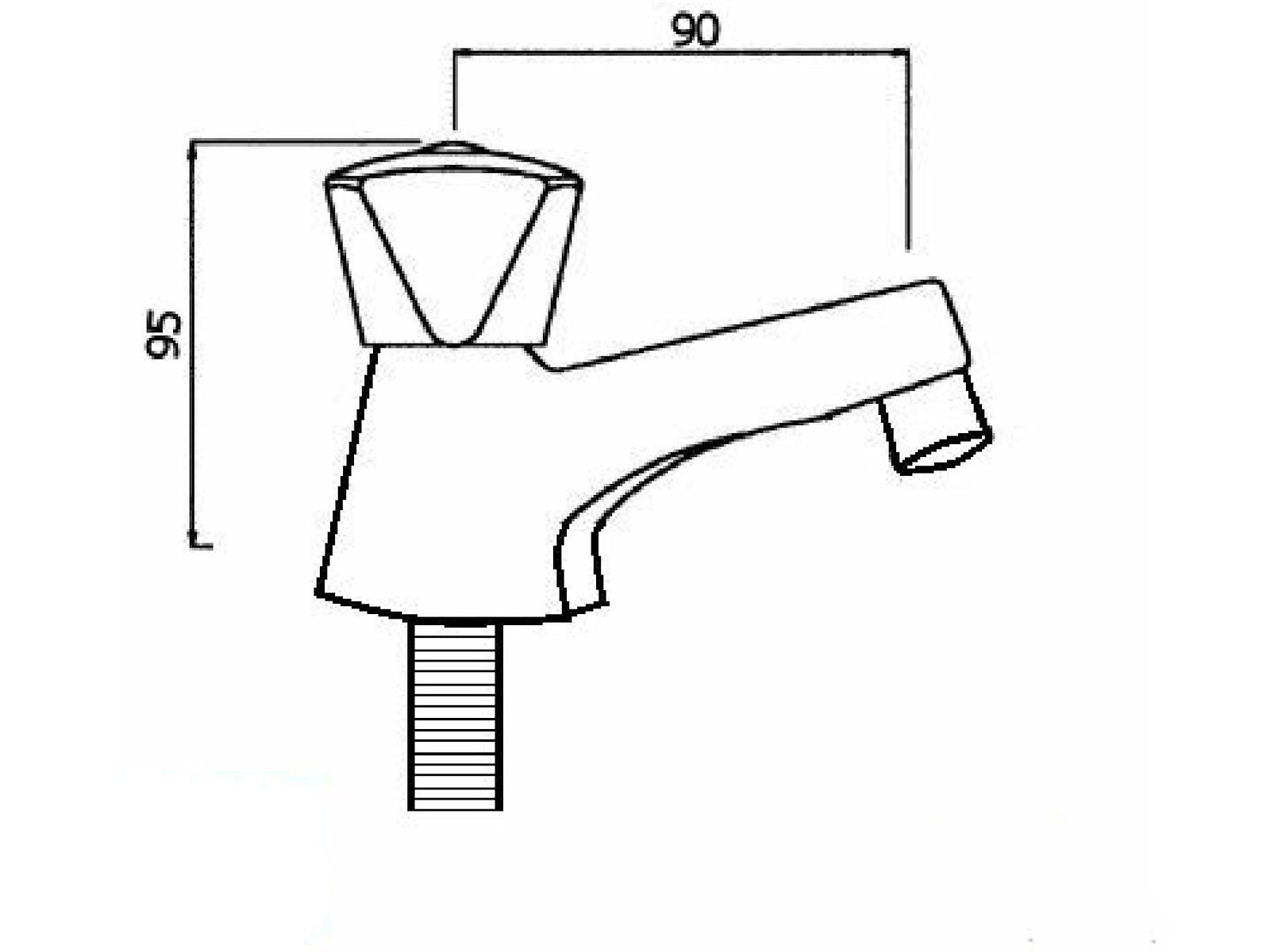 heinrichschulte Waschtischarmatur Standventil classic line verchromt - Ausladung 90 mm - kalt/warm