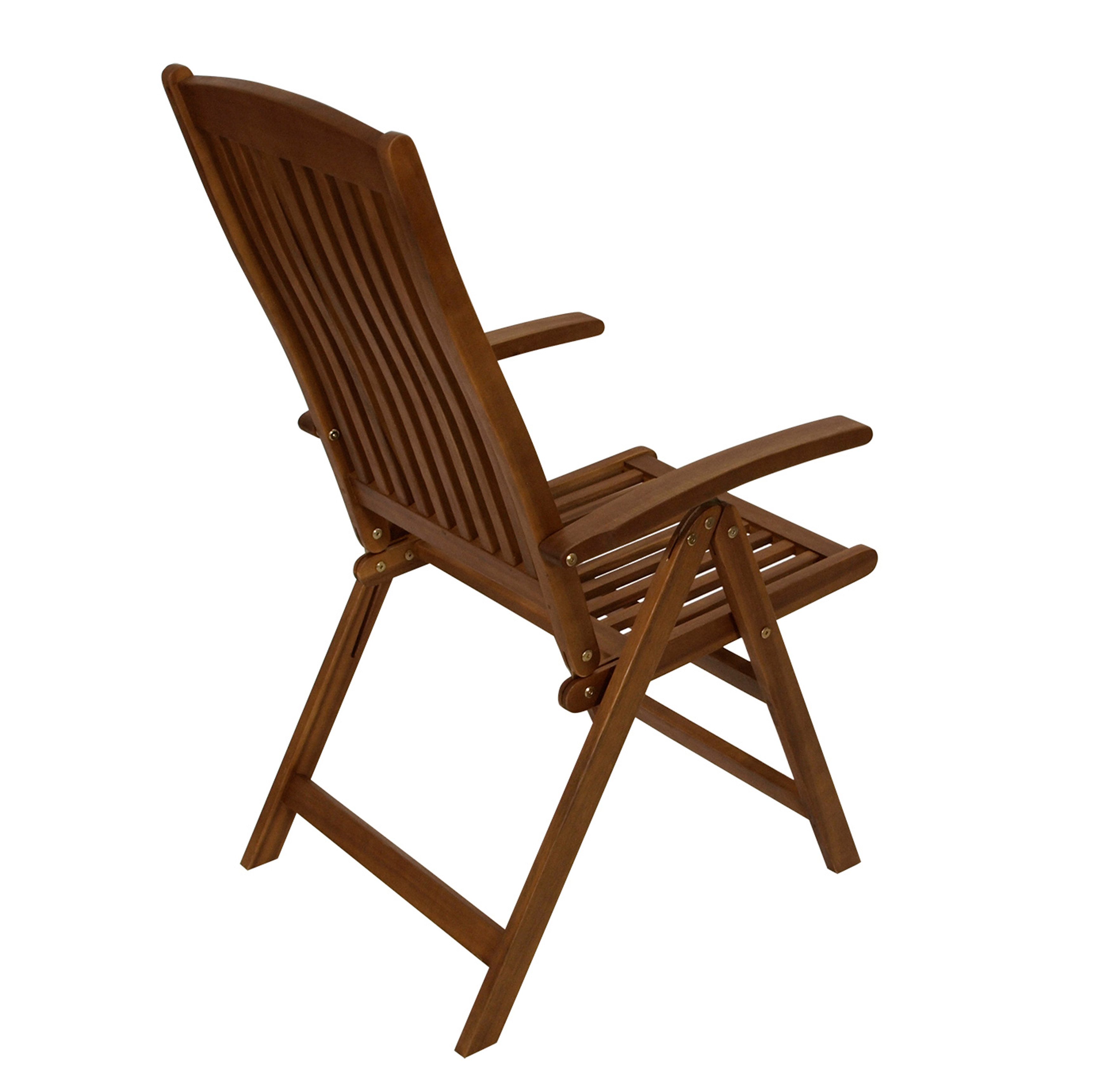TPFGarden Gartensessel Menorca (mit Armlehnen Holz (aus Akazienholz), 1-St., Robuster Garten Outdoor Gartensessel), Hochlehner klappbar und 5-fach verstellbar - Hochwertige Verarbeitung