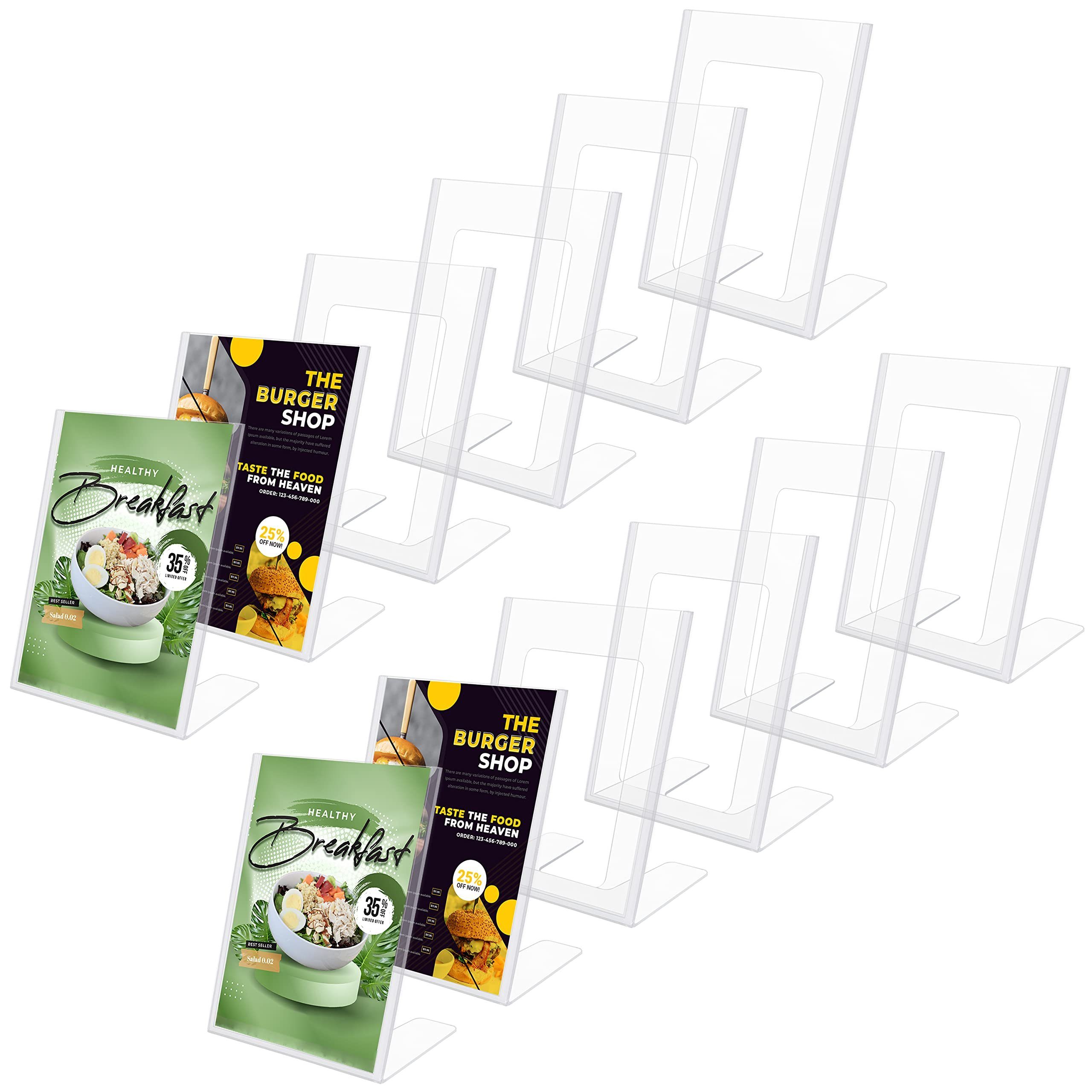 Kurtzy View Cover 12er Pack A5 Tischaufsteller - Prospekthalter, 12 Stück Tischaufsteller A5 Transparent Plastik Prospekthalter