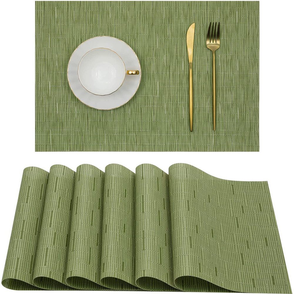NUODWELL Platzset 6 Stück Tischsets Abwaschbar, Rutschfest Hitzebeständig P günstig online kaufen