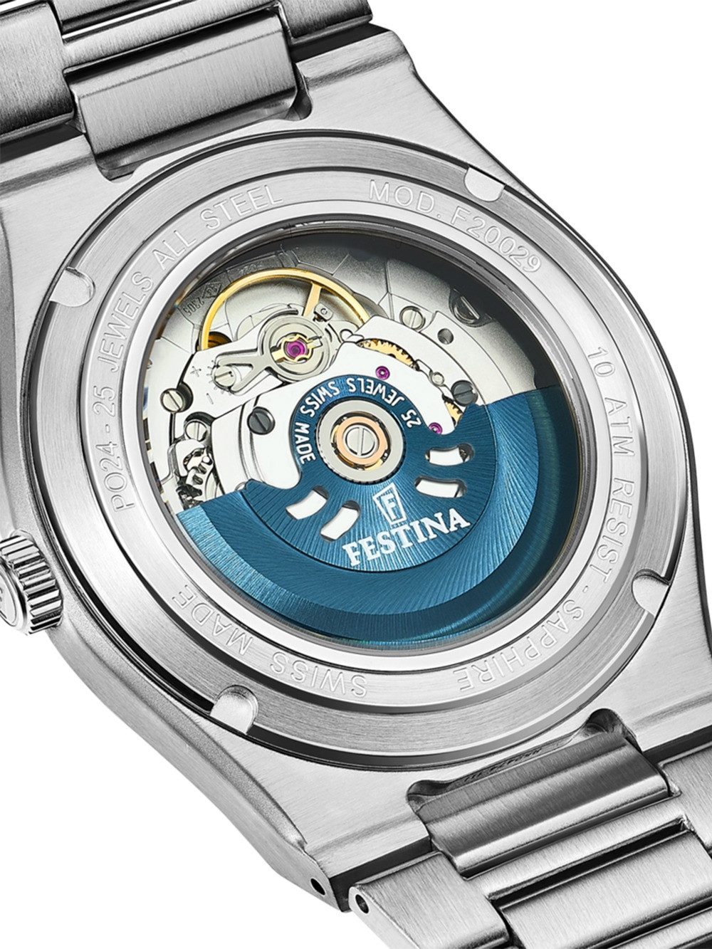 Festina Automatikuhr Festina F20029/5 Damenuhr Swiss Made Rivé Automatik 35mm 10ATM Festina F20029/5 Damenuhr Swiss Made Rivé Automatik 35mm 10ATM
