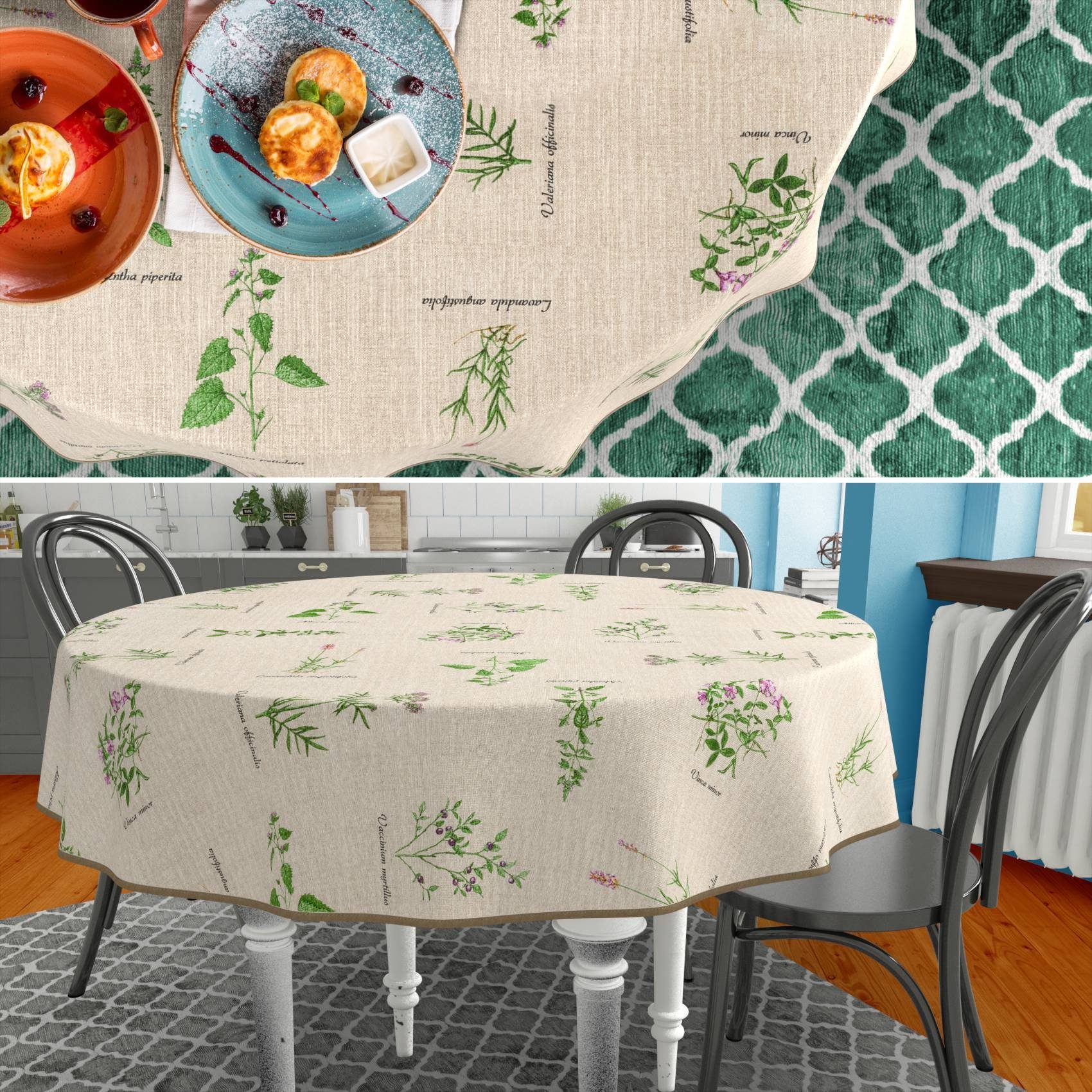 ANRO Tischdecke mit Blumen Botanik aus günstig online kaufen