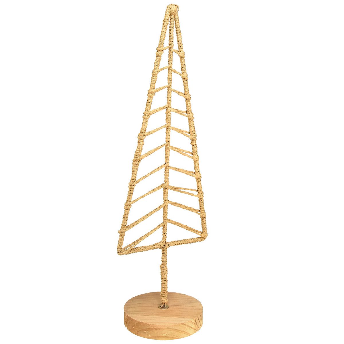 Künstlicher Weihnachtsbaum Tannenbaum Deko Aufsteller Metall Holz Natur H39cm 2St