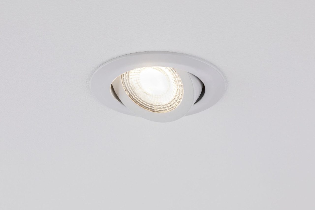 Paulmann LED Einbaustrahler Paulmann LED Einbauleuchte 3er-Set weiß schwenkbar, Inkl. Leuchtmittel, Dimmbar ohne Bewegungsmelder