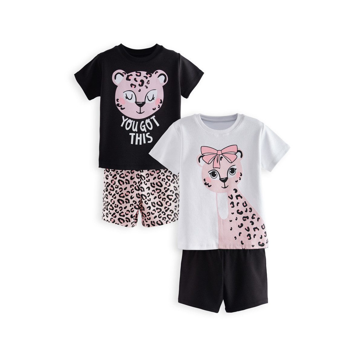 Pyjama 2 Pack Girl Pyjama Set Leopard Mädchen