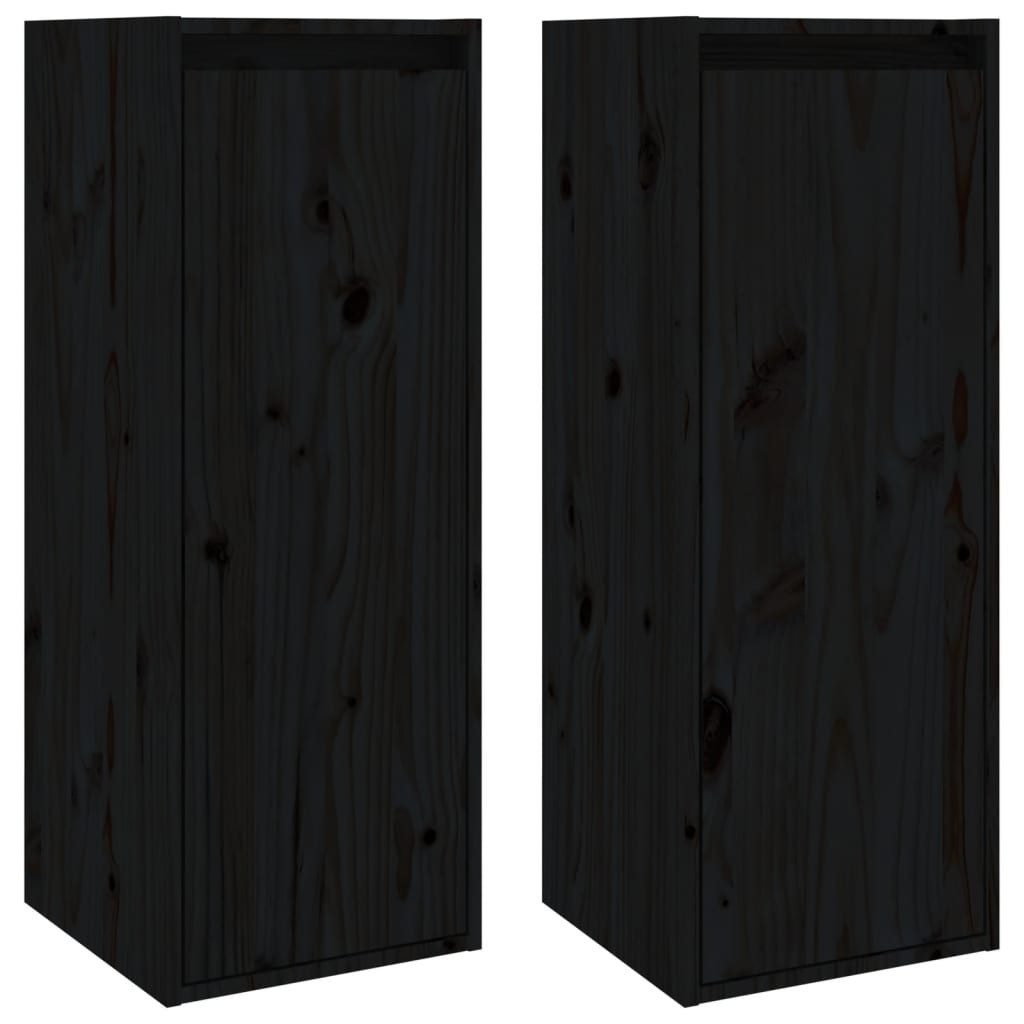 vidaXL Regal Wandschränke 2 Stk. Schwarz günstig online kaufen