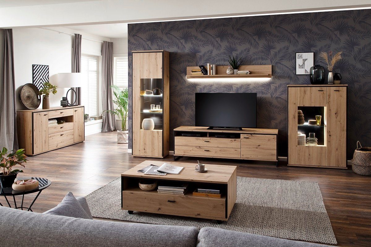 MCA furniture Couchtisch Couchtisch Wohnzimmertisch Buenos Aires, Balkeneiche (no-Set), 115 cm, Tischplatte aus Holzwerkstoff