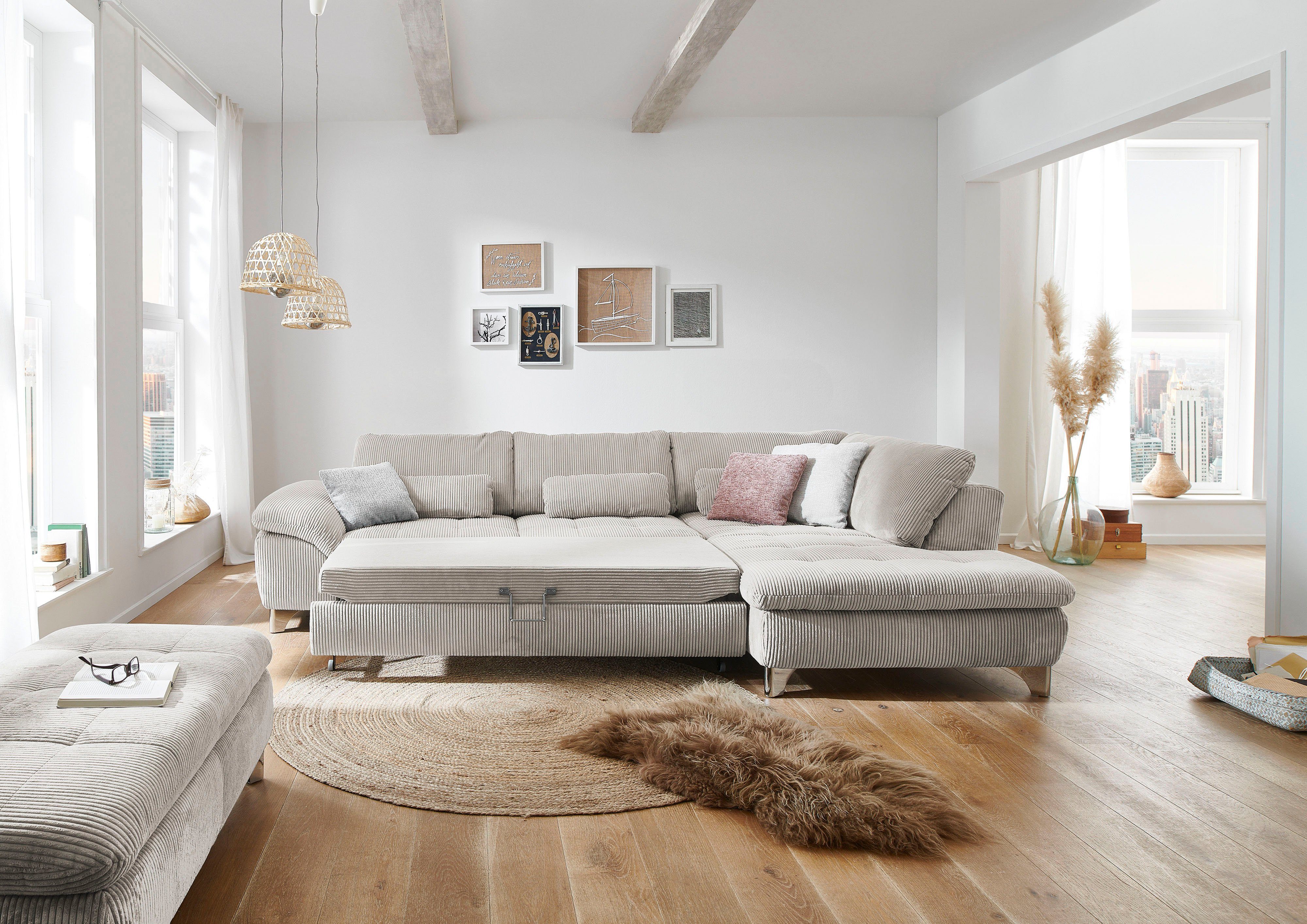 Die PlanBar Ecksofa MP-IN14007 L-Form, wahlweise mit Bettfunktion und verst günstig online kaufen