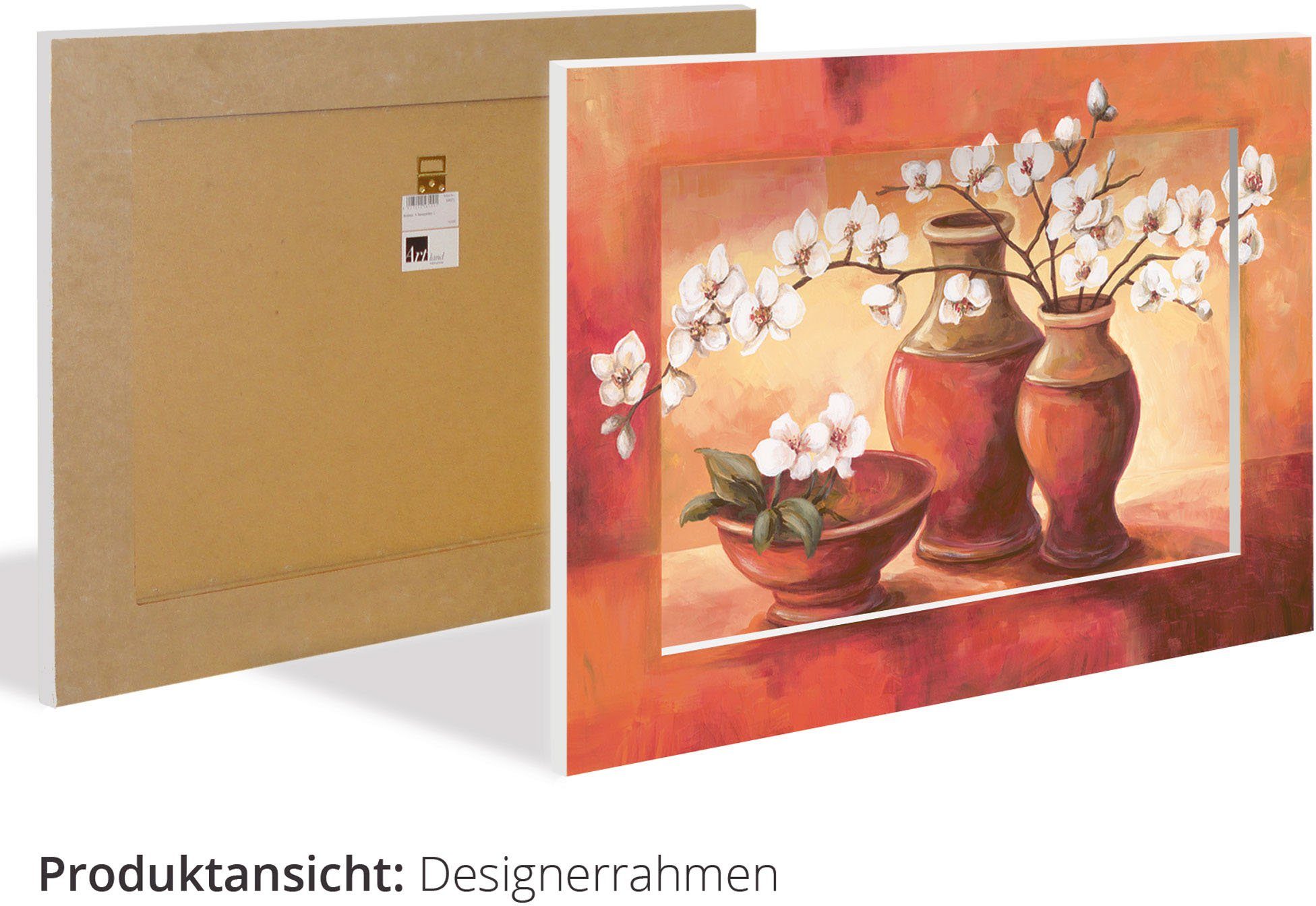 Vasen Golden eingerahmte (1 Artland St) Wandbild Töpfe & Kirschblüten,