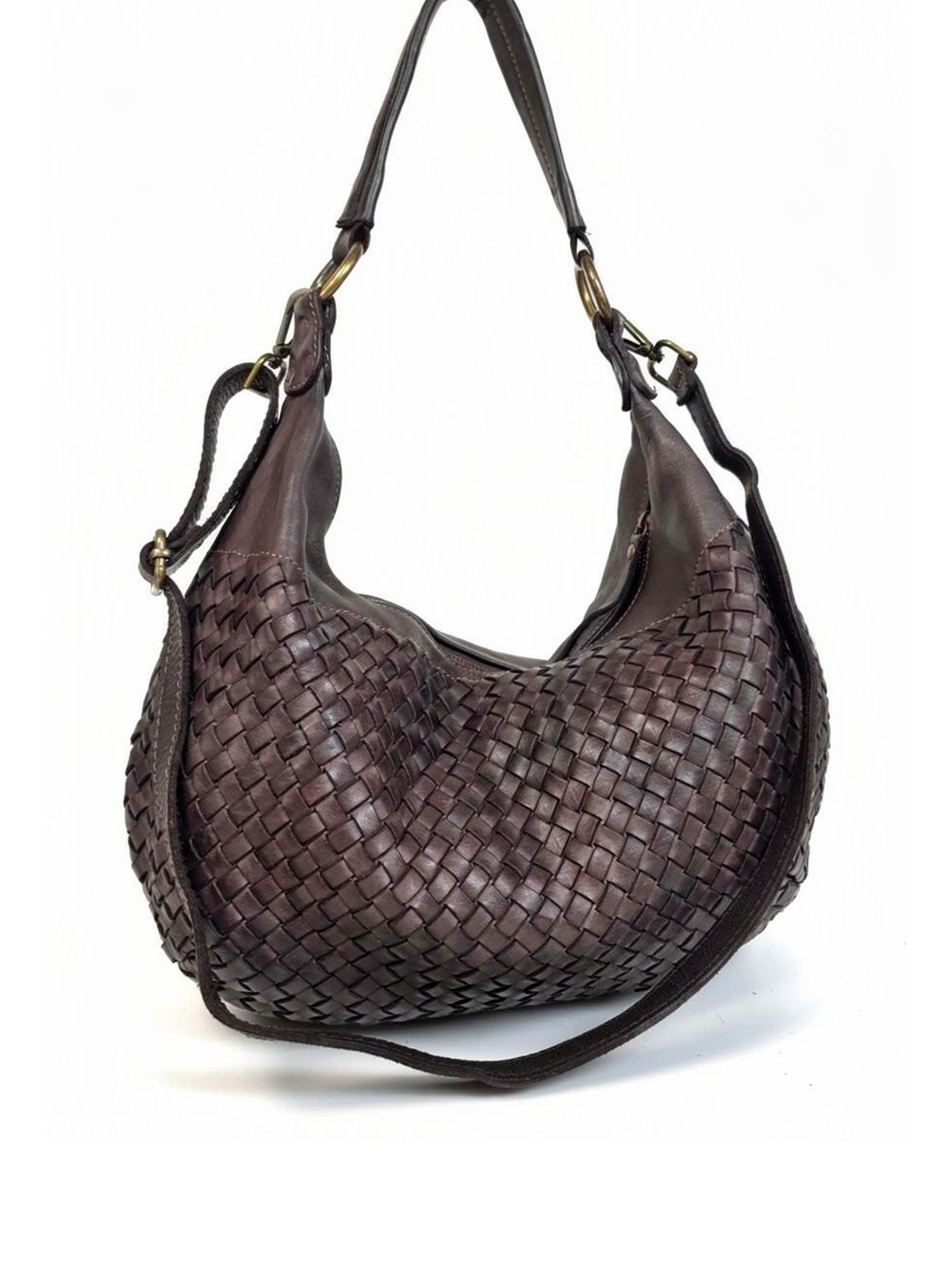 sanumi Schultertasche weiche italienische Leder-Hobotasche