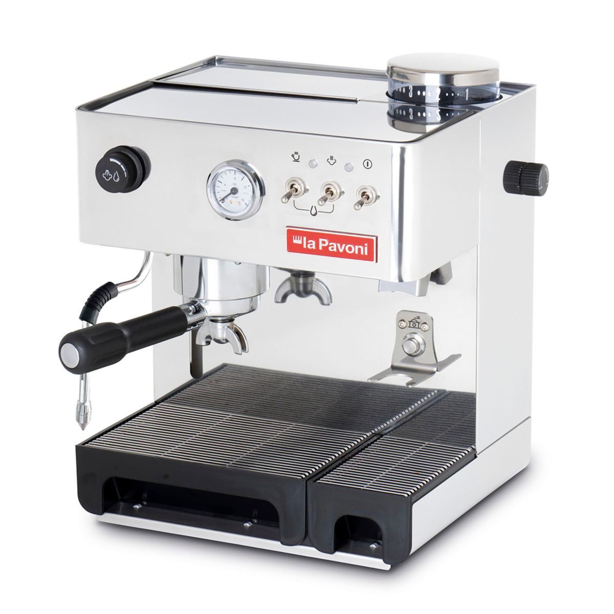 La Pavoni Siebträgermaschine New Domus bar Siebträgermaschine Edelstahl
