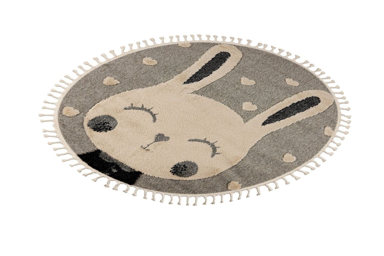 Teppich Boss Teppich Kurzflor Teppich Malte 420 - Grau, rund, Höhe: 11 mm