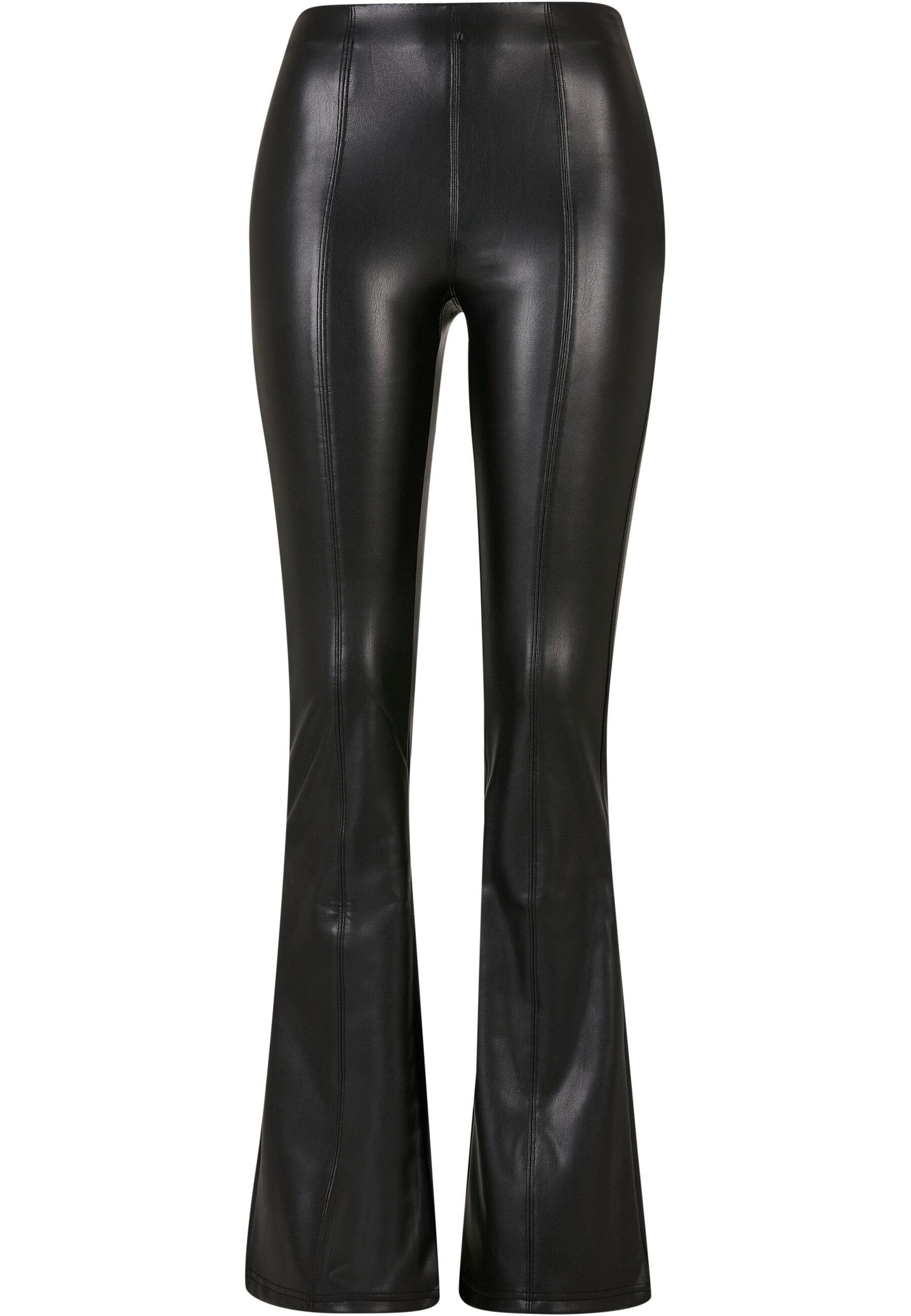 URBAN CLASSICS Stoffhose Urban Classics Damen Ladies Synthetic Leather Flared Pants (1-tlg)