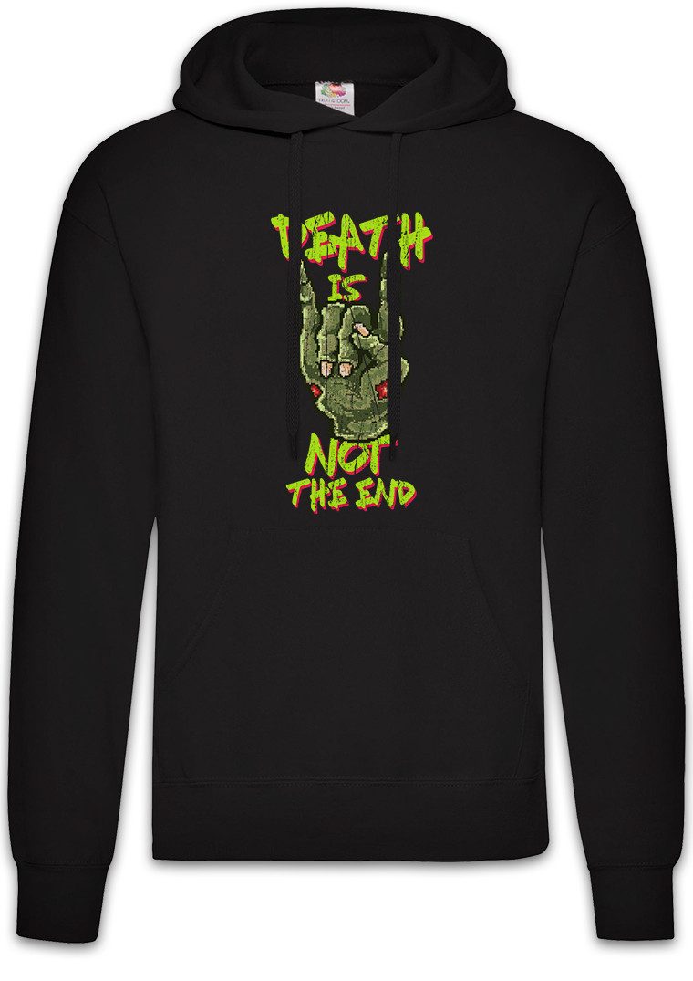 Hoodie Death Is Not The End Herren Hoodie Geek Nerd Dead Metal Hand Fist