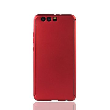 König Design Handyhülle Huawei P10 Plus, Huawei P10 Plus Handyhülle 360 Grad Schutz Full Cover Rot