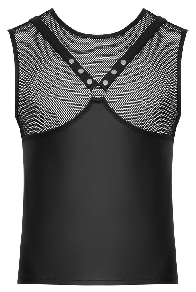 Muskelshirt Ärmelloses Shirt im Brustharness-Style - schwarz