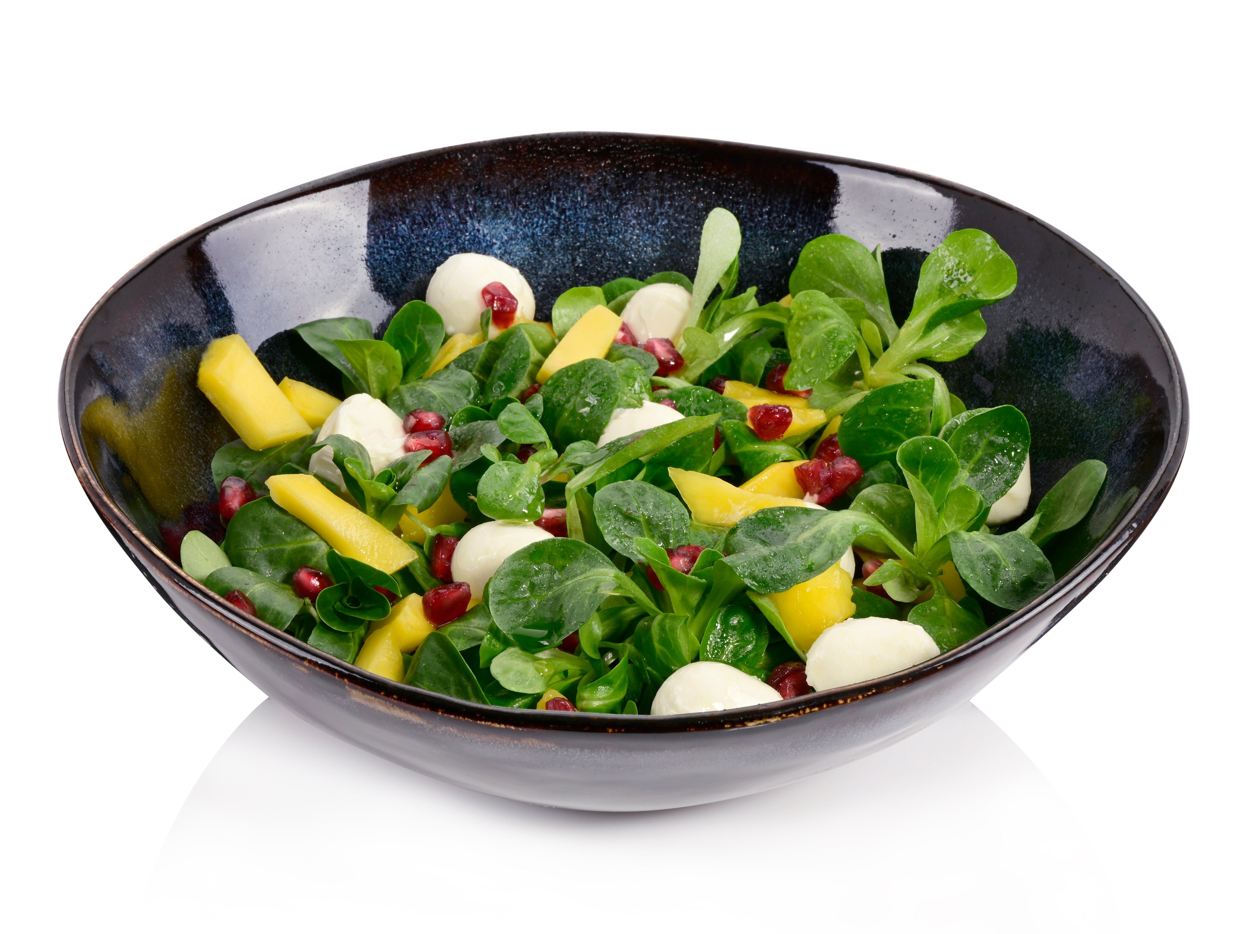 SÄNGER Salatschüssel Tokio Salatschale, Steingut, (1-tlg), Blau Schwarz, Handmade, Premium Collection