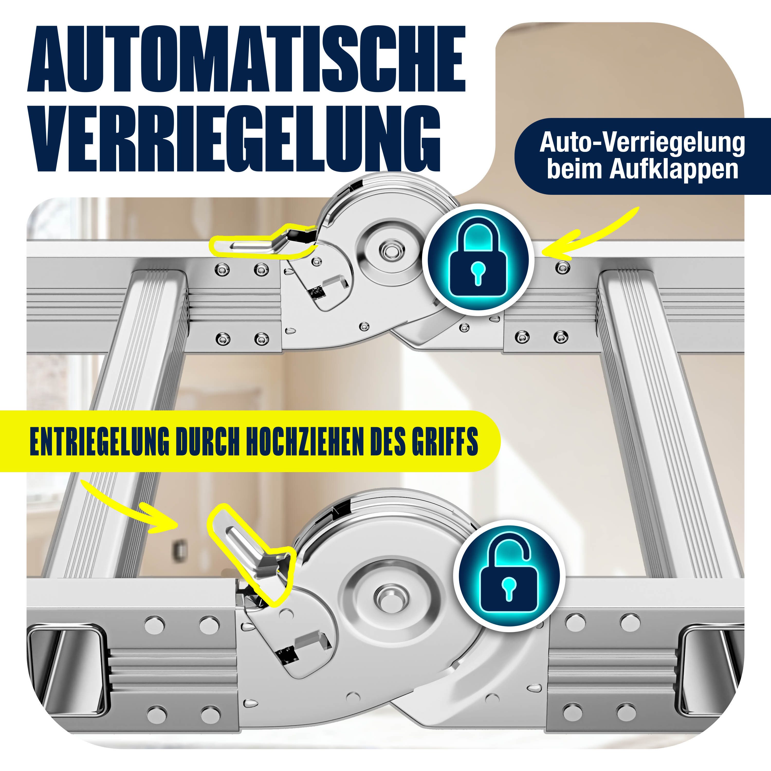MASKO Vielzweckleiter Aluminium 6in1 Mehrzweckleiter 4x3 Stufen, 360cm, bis 150kg belastbar, multifunktionale Gelenkleiter, Anlegeleiter, Steh- & Treppenleiter