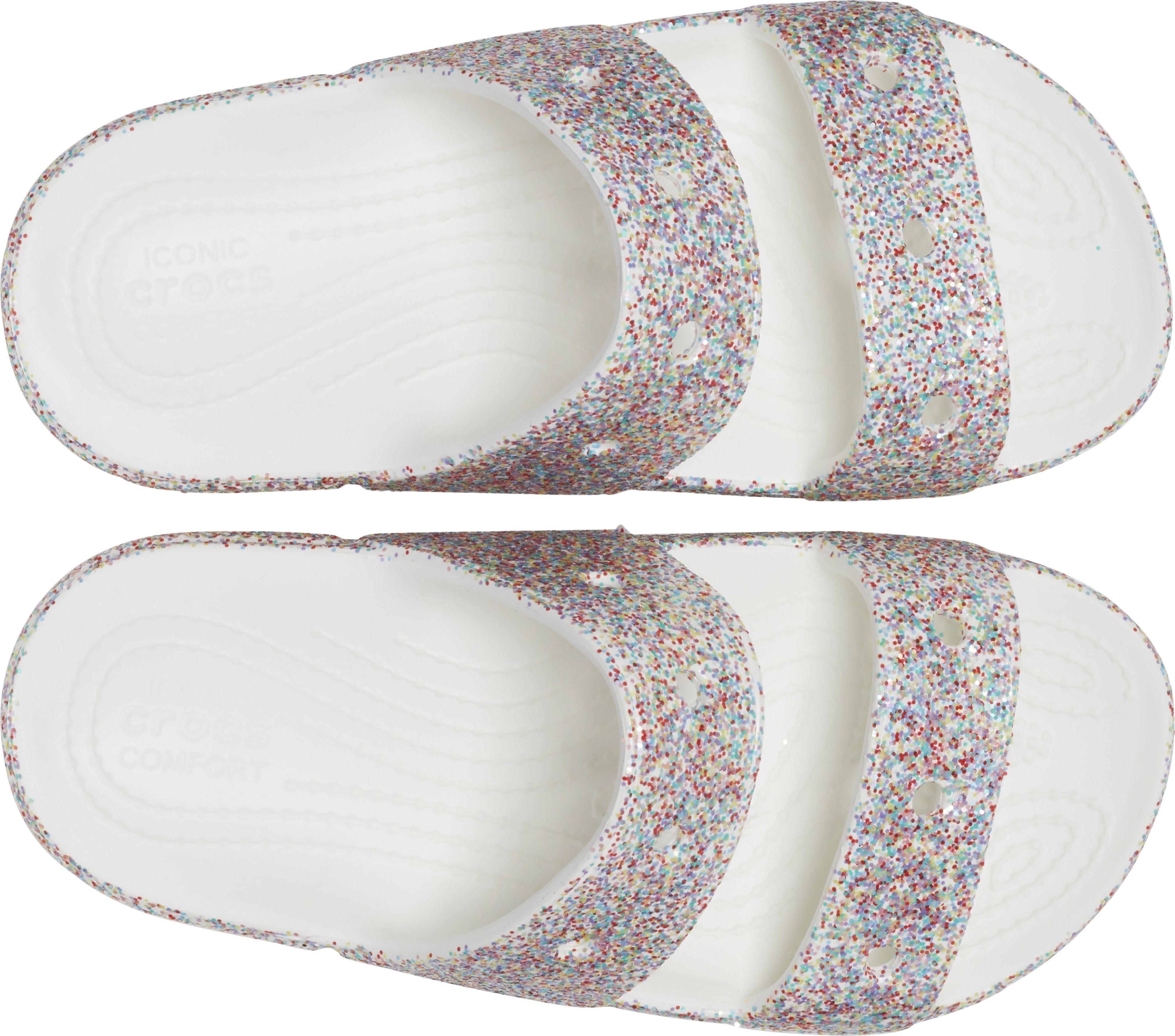 Crocs Classic Sprinkle Glitter Innensohle Sandal K weich Pantolette mit genoppter