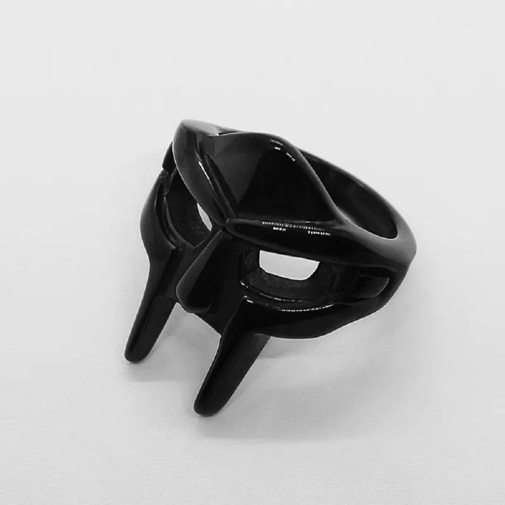 Eyecatcher Fingerring MF DOOM Edelstahl Ring Gladiator Hip Hop Ring Gold, Schwarz Rapper, MF DOOM Ring, Gladiator