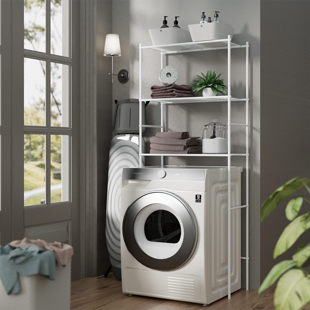 Vicco Waschmaschinenumbauschrank Miso, Weiß, 66 x 162 cm (1-St)