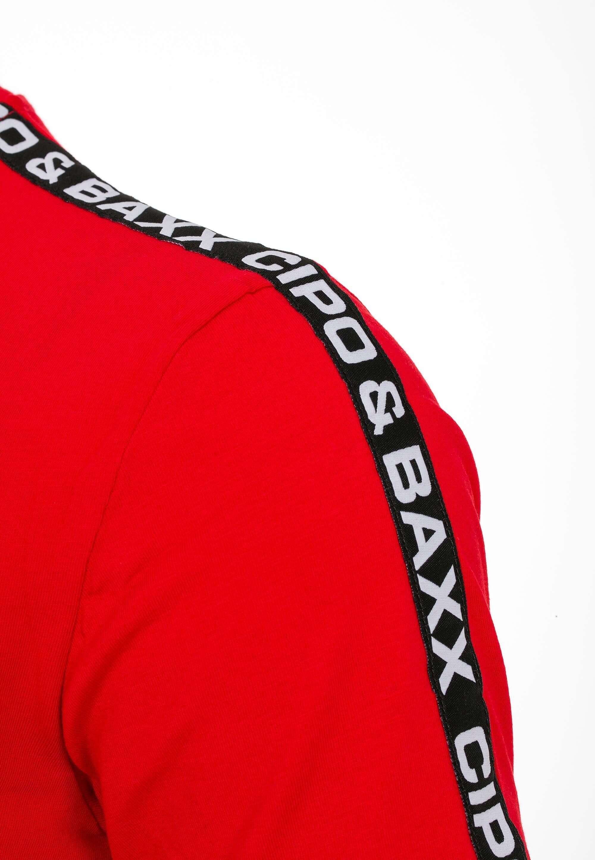 Cipo & Baxx T-Shirt mit Motivtasche kleiner rot