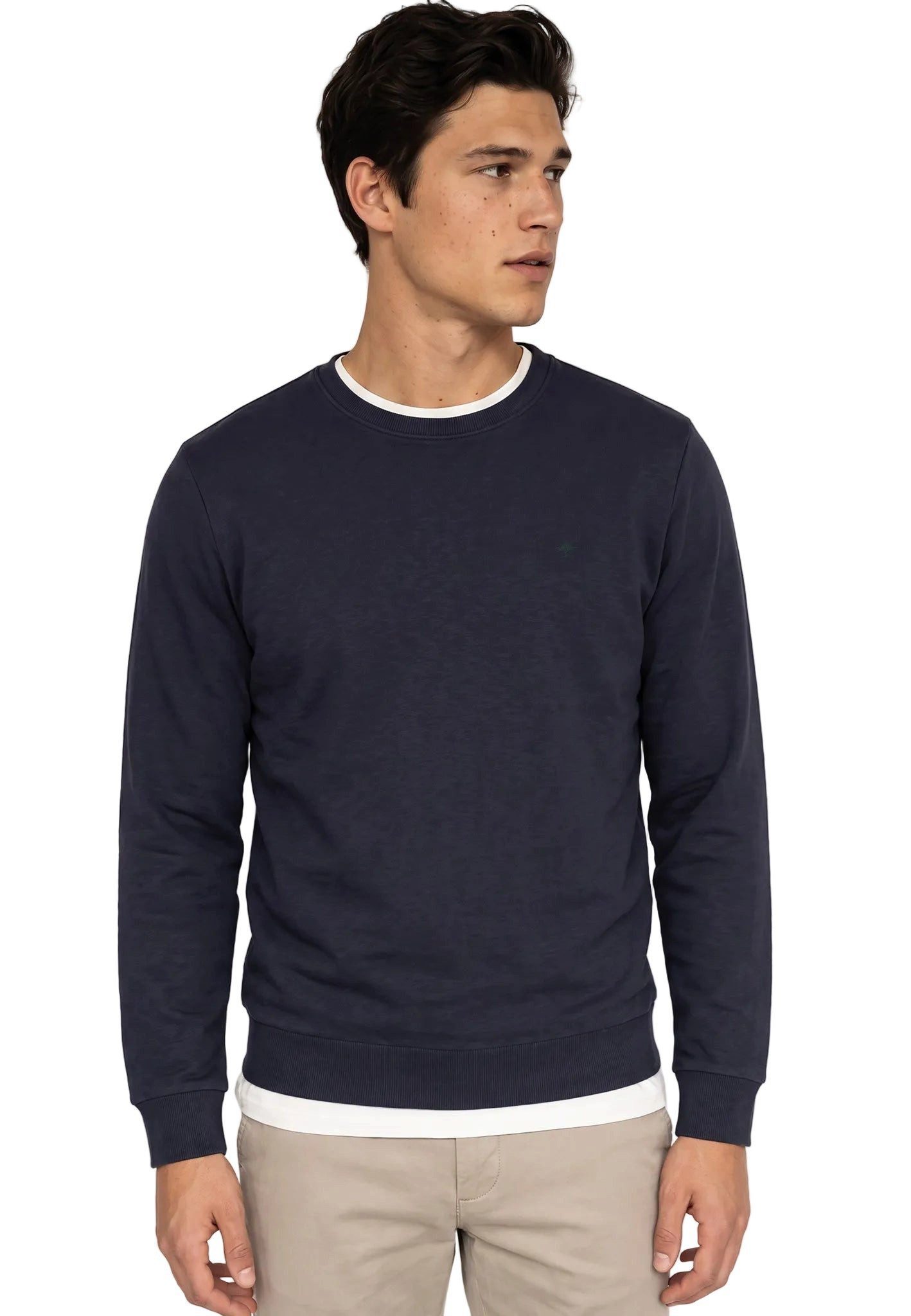 FYNCH-HATTON Sweatshirt aus reiner Baumwolle mit Rundhalsausschnitt