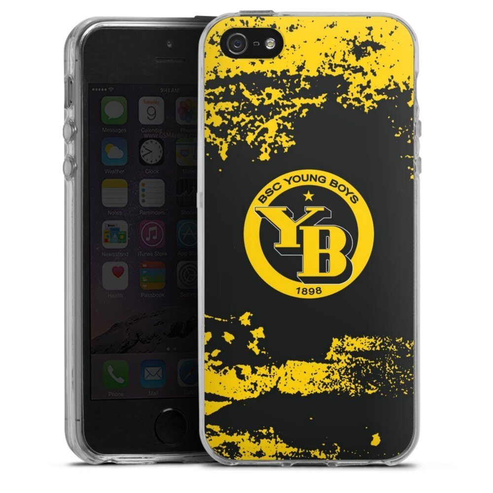 DeinDesign Handyhülle BSC Young Boys Offizielles Lizenzprodukt Fanartikel BSC YB Grunge, Apple iPhone SE (2016-2019) Silikon Hülle Bumper Case Smartphone Cover