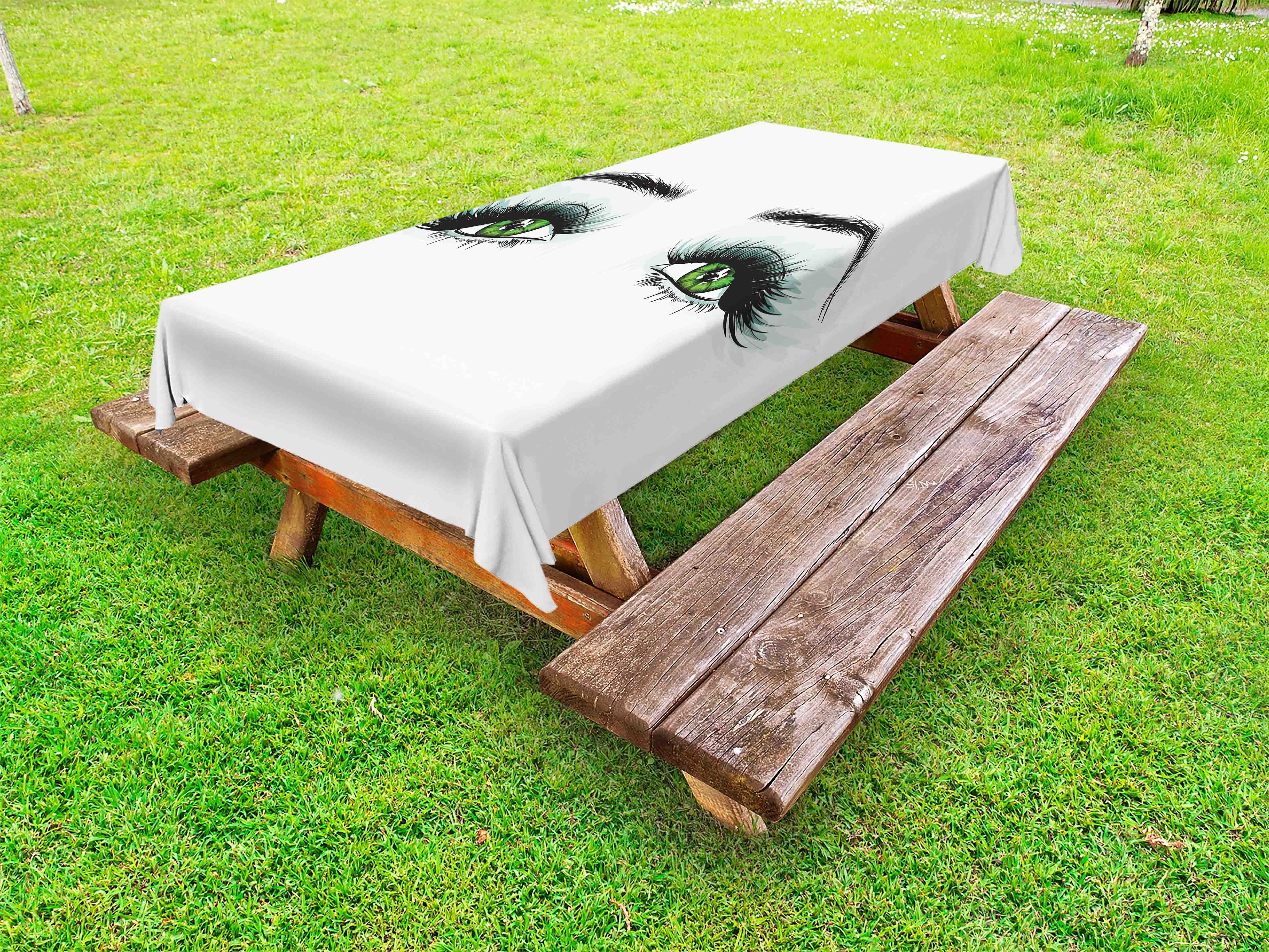 Abakuhaus Tischdecke dekorative waschbare Picknick-Tischdecke, Augen Kunst Augenbraue Wimpern Make-up