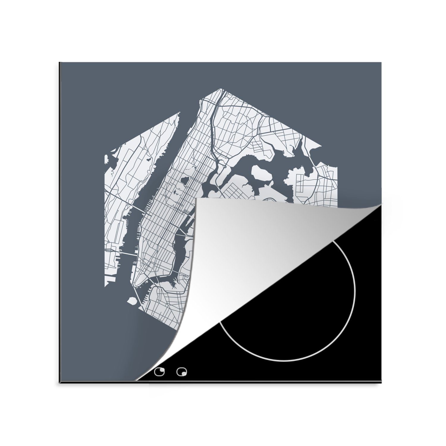 York Hexagon, Arbeitsplatte - küche cm, Karte New - Vinyl, Herdblende-/Abdeckplatte MuchoWow Ceranfeldabdeckung, tlg), (1 für 78x78