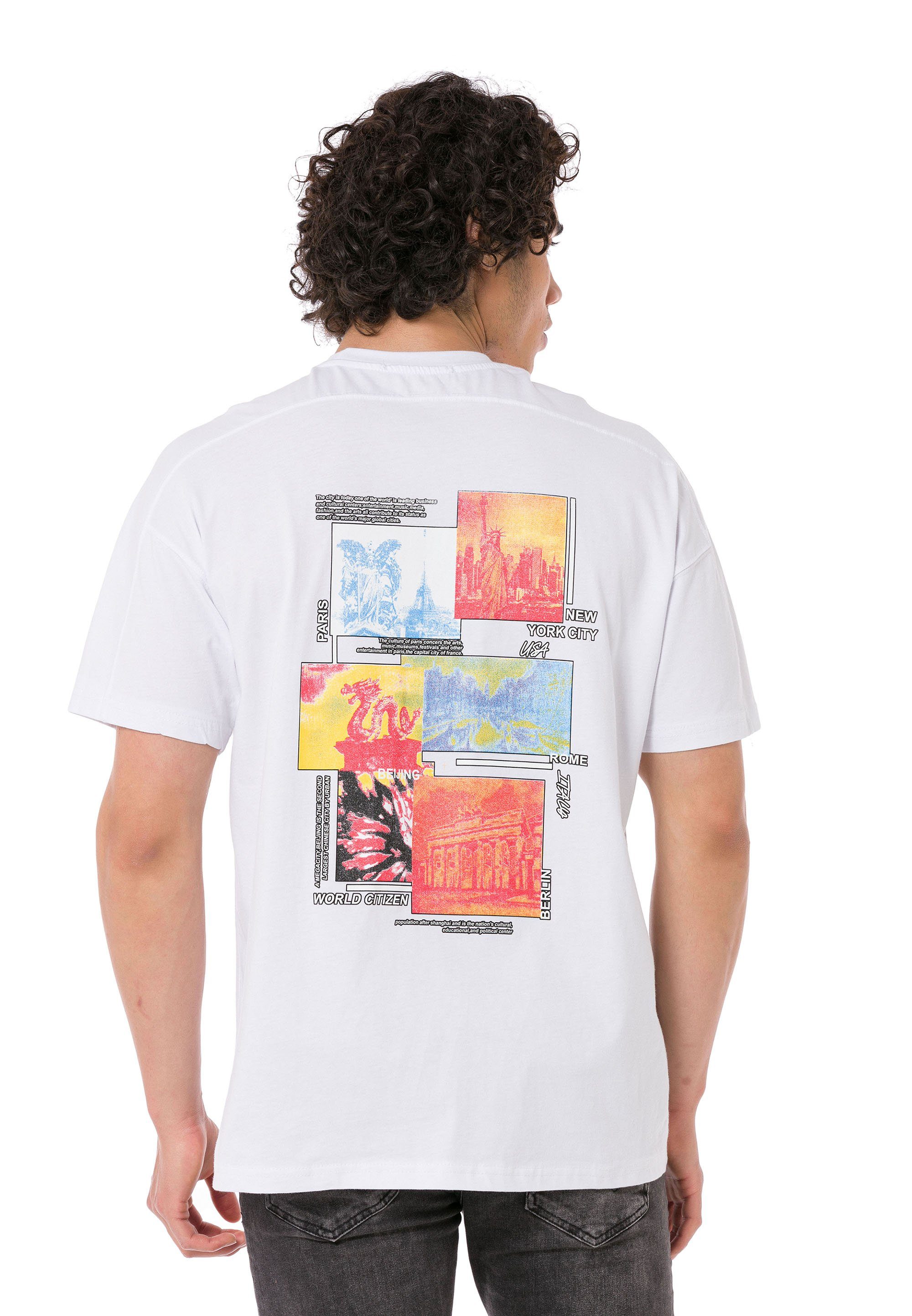 Halesowen weiß großem RedBridge Rückenprint T-Shirt mit