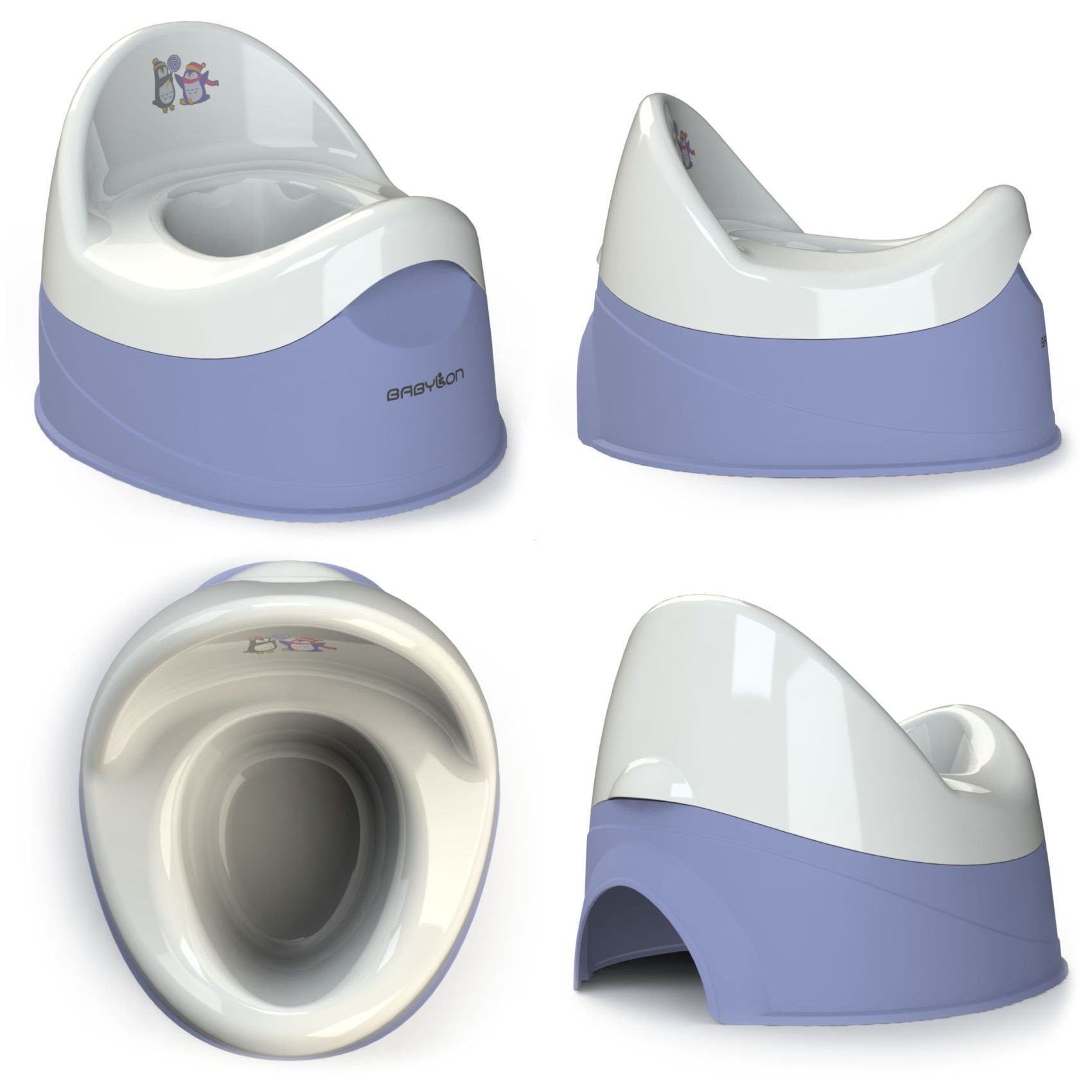 removable potty, pot, inner anty-slip system, backrest Duet, high Töpfchen BABYLON purple (Duet),