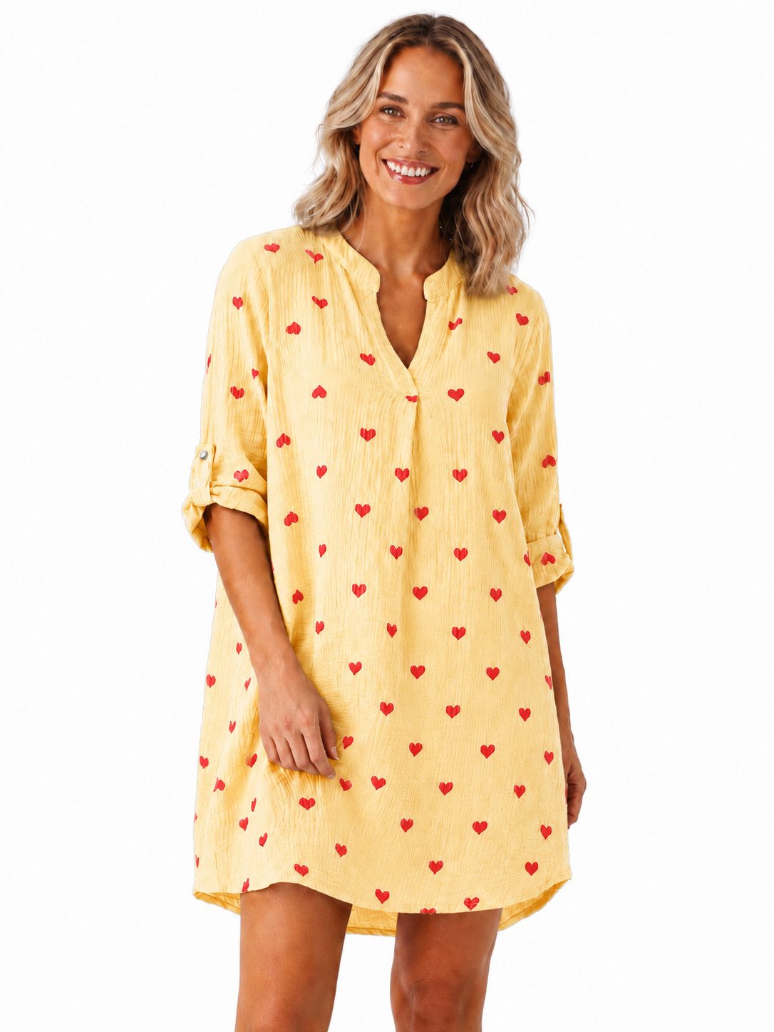 Zwillingsherz Tunikakleid Musselin Tunika/Kleid mit Herzen
