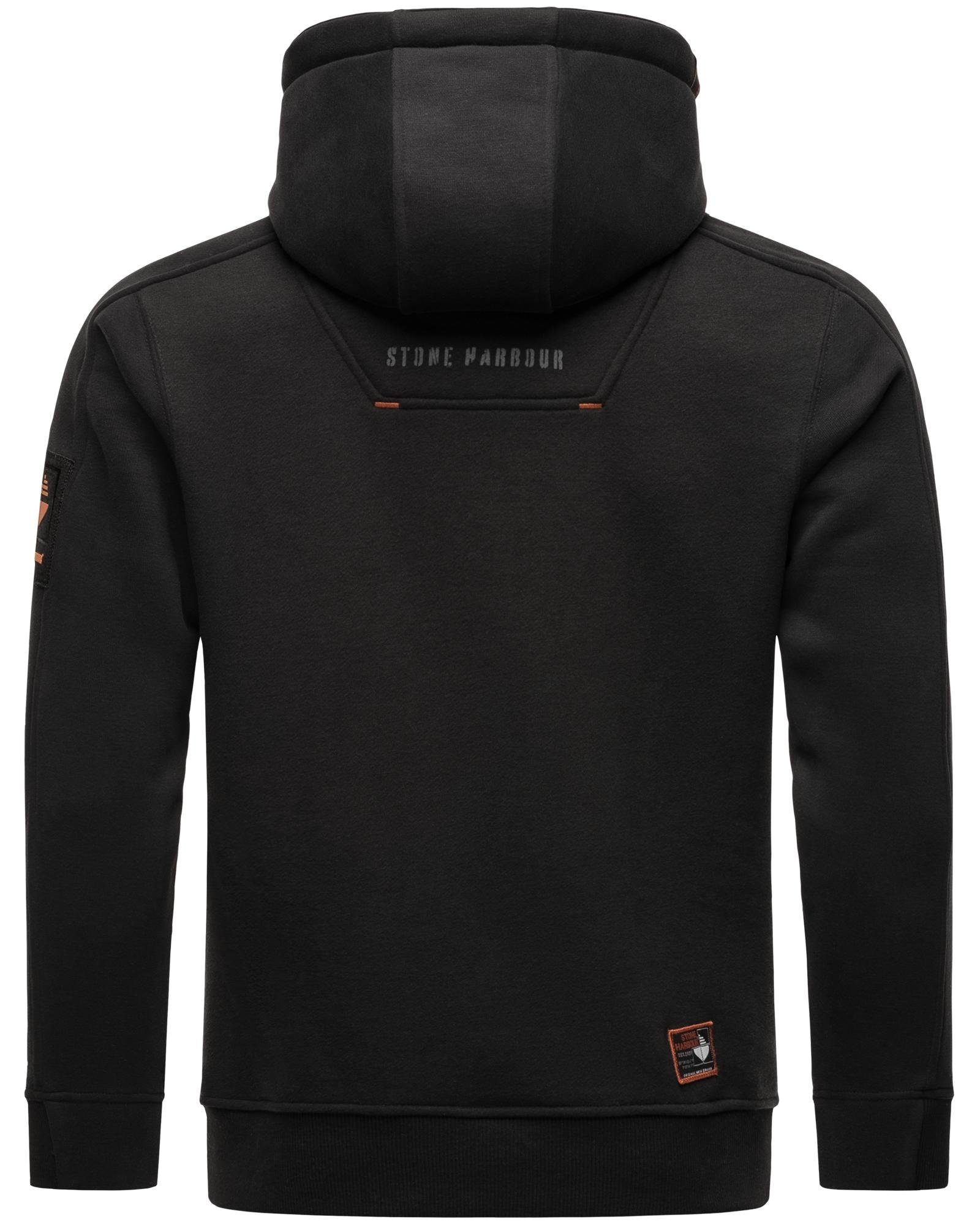 Stone Harbour Hoodie Emilio Herren hohem schwarz Kapuze mit Sweatshirt und Kragen Eduardo