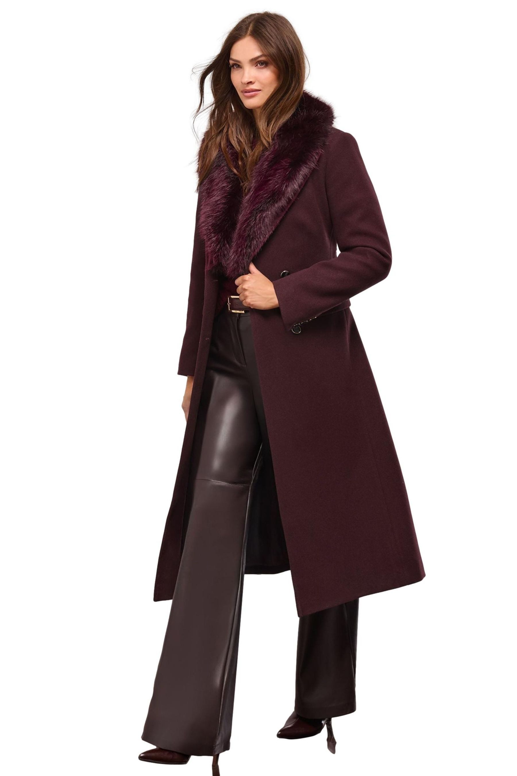 LIPSY Fellimitatmantel Lipsy langer Mantel mit Schalkragen, Regular (1-tlg) günstig online kaufen