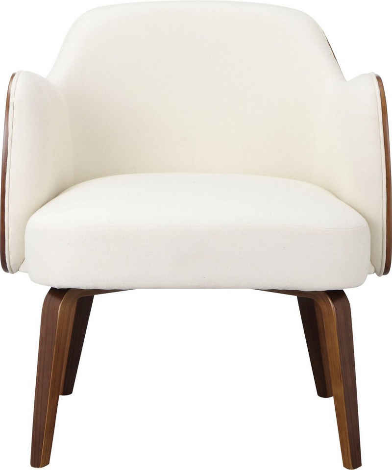 OTTO products Loungesessel Eleena (1-St), Stoff aus recyceltem Polyester, Beine aus Pappelholz, Sitzhöhe 47 cm