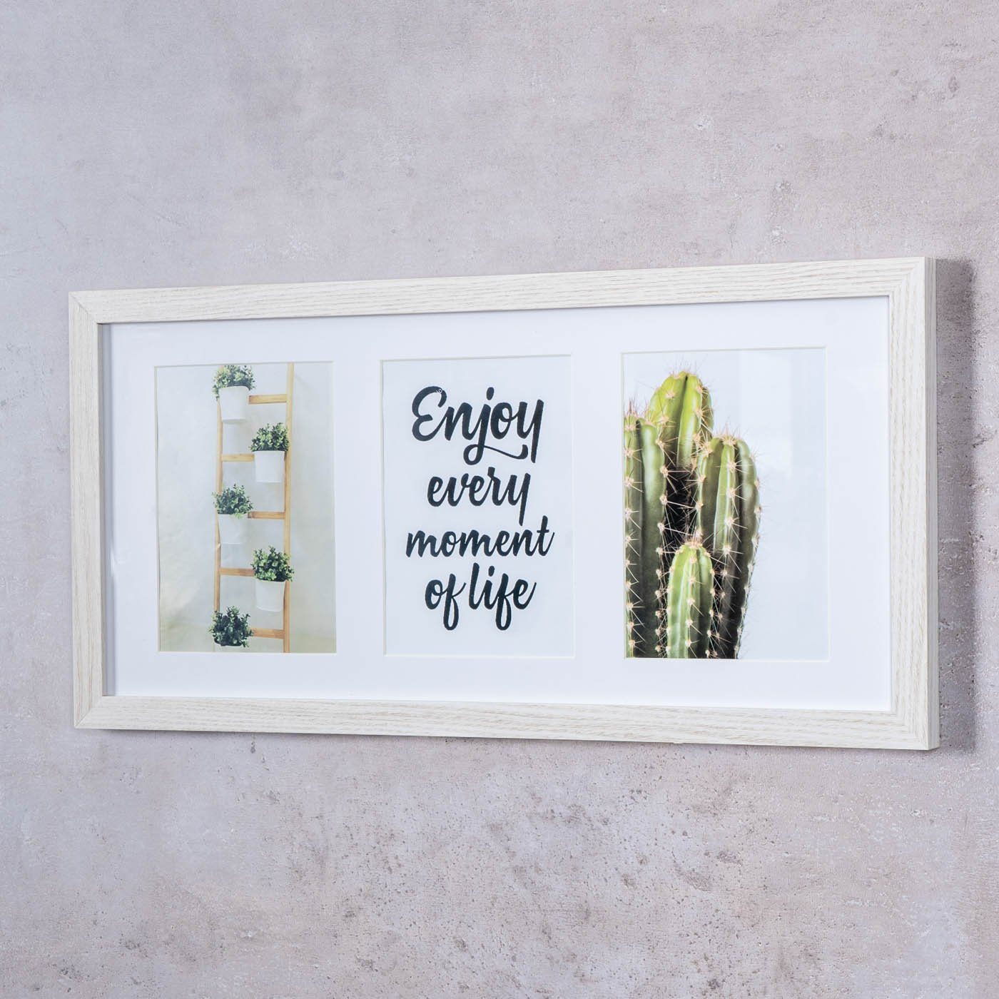 Levandeo® Bilderrahmen, Bilderrahmen für 3 Fotos 13x18cm Eiche Weiß Holz Po günstig online kaufen