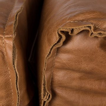 LebensWohnArt Sessel Premium Ledersessel COLUMBIA vintage-brown 106x99cm Rindsleder
