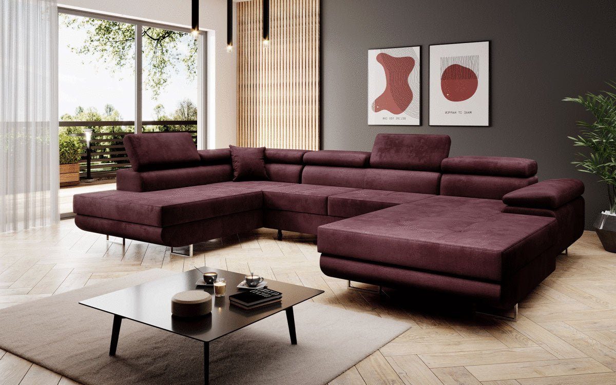 Luxusbetten24 Schlafsofa Designer Sofa Lago, mit Stauraum und Schlaffunktion