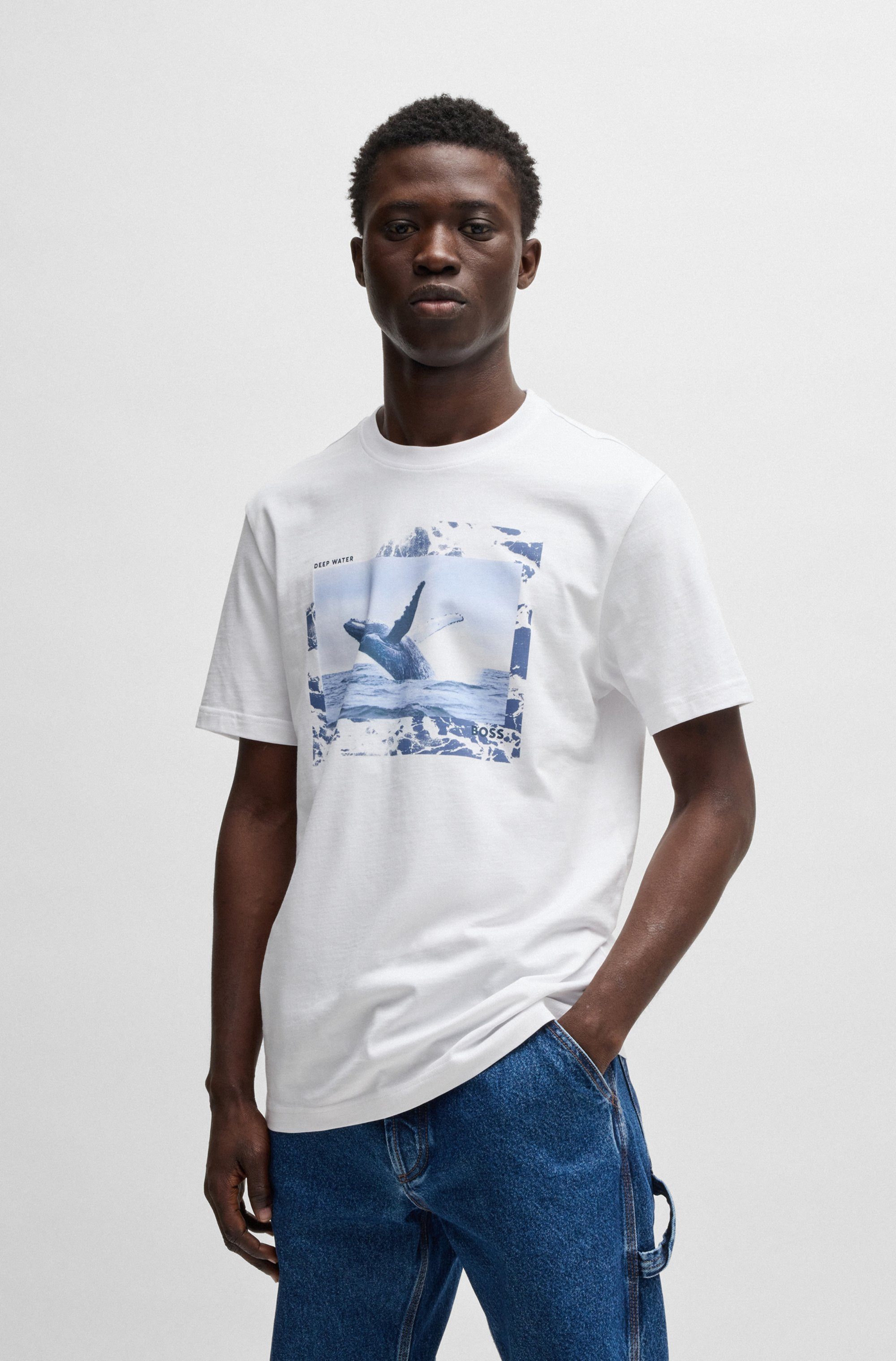 BOSS ORANGE T-Shirt Te_Dunetrace mit großem günstig online kaufen